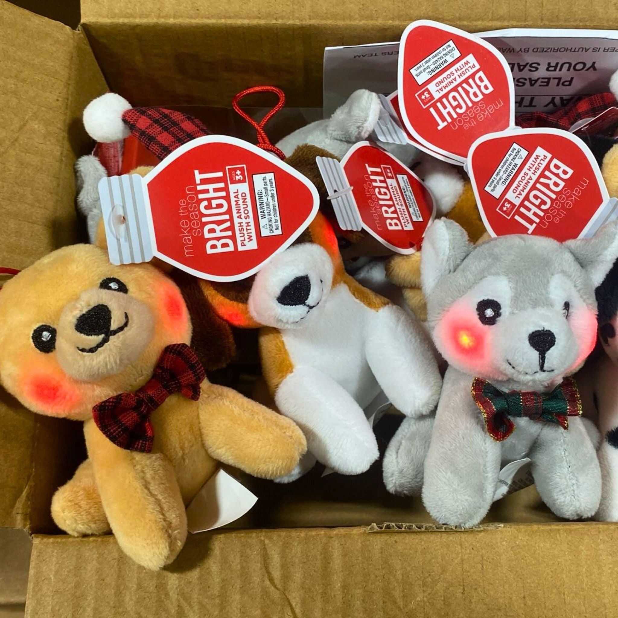 Soft Plush Animal Toys with Sound for Kids Ages 3+ - 60-Piece Assorted Puppy Collection for Christmas Gifts & Holiday Decorations