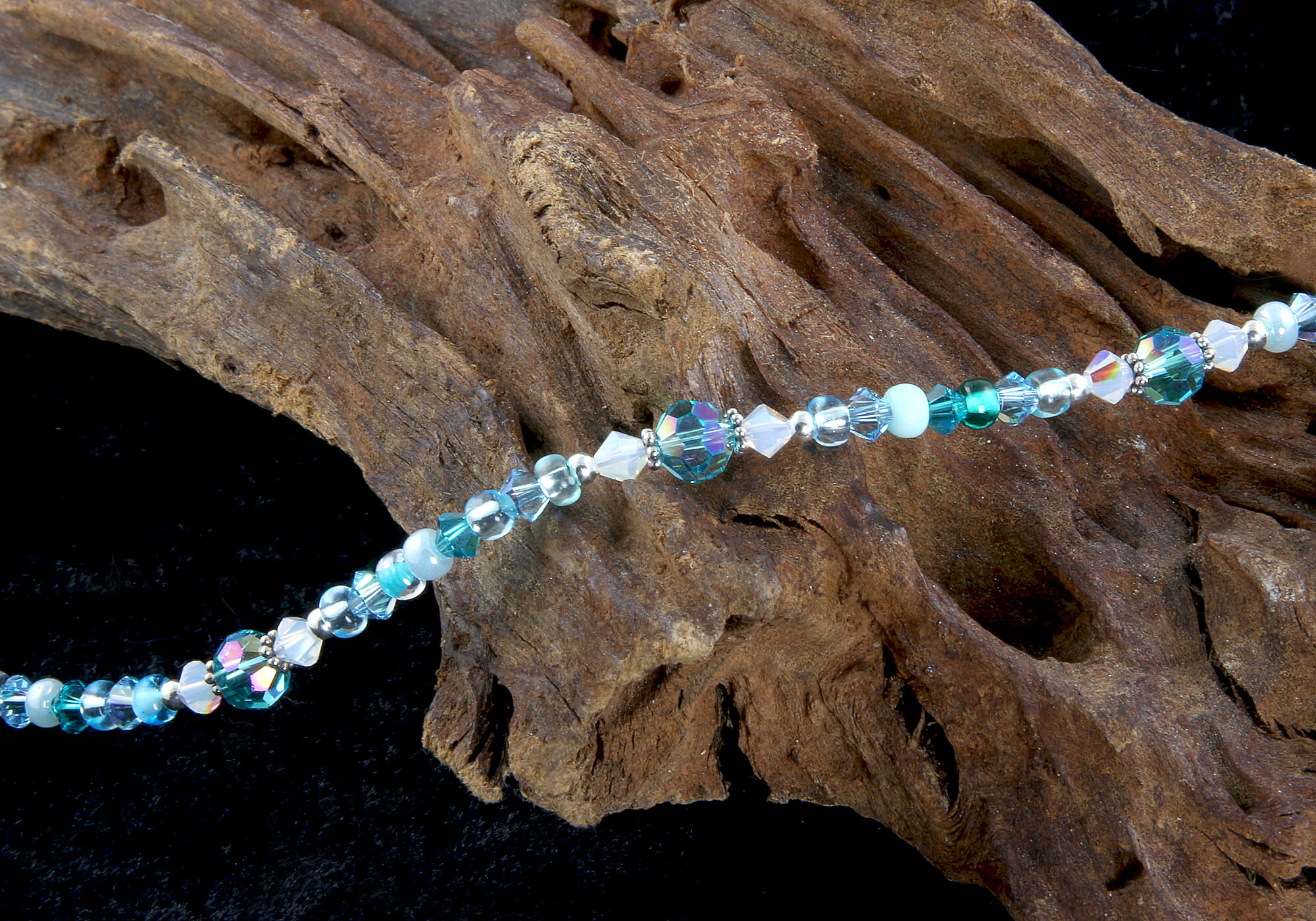 Aqua Opal Crystal Beaded Anklet - Elegant Adjustable Ankle Bracelet for Women | Perfect for Beach, Summer, Boho Fashion & Gift Giving