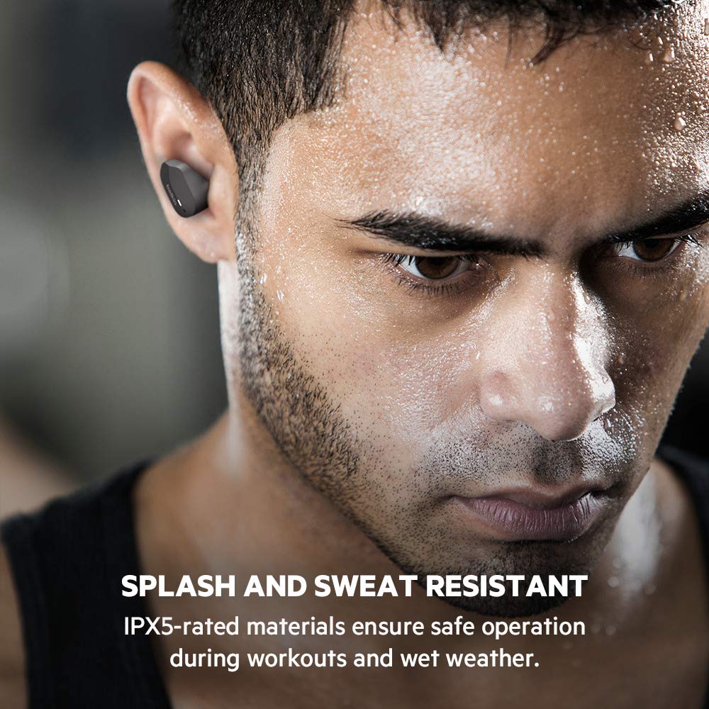 Belkin SoundForm True Wireless Earbuds - Bluetooth 5.0 Headphones for iPhone, Samsung, Google Pixel (Touch Control, 24H Playtime with Charging Case, Noise Isolation, IPX5 Sweatproof) - Black | Perfect for Gym, Running, Commuting & Workouts