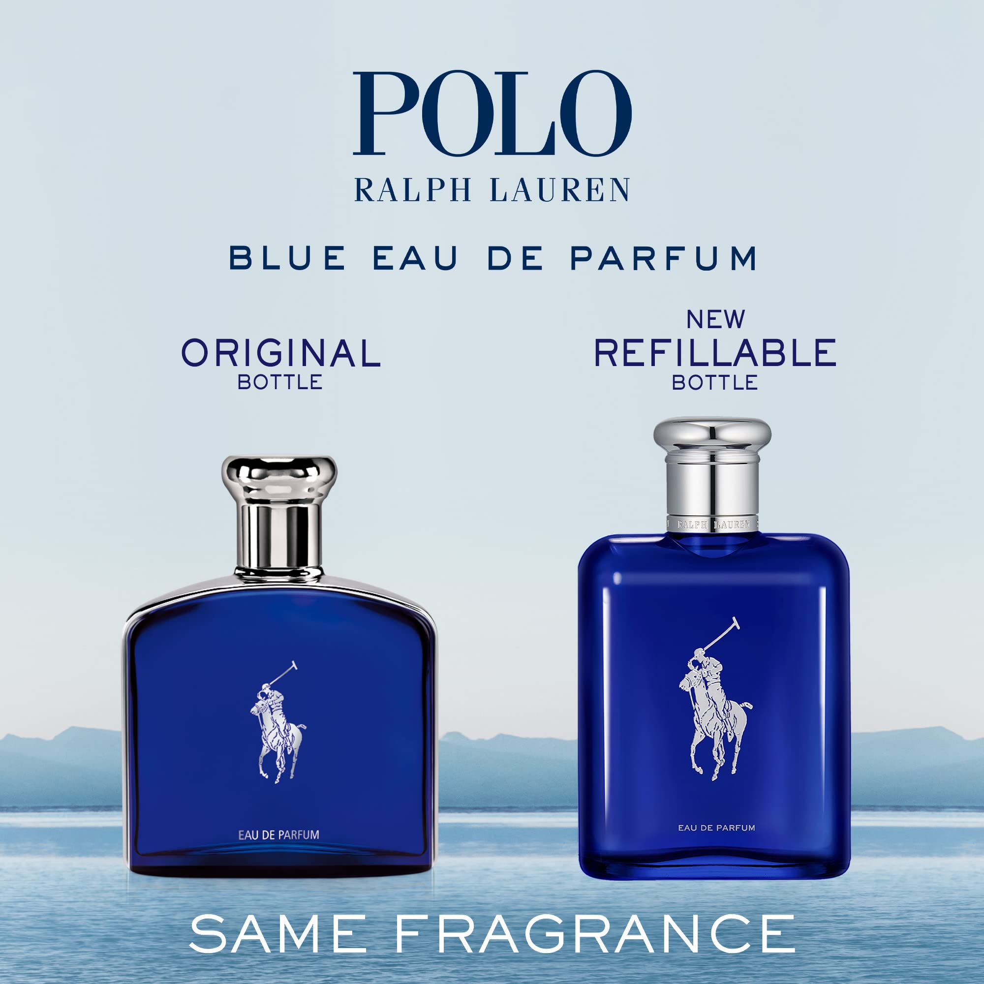 Ralph Lauren Polo Blue Eau de Parfum for Men - Fresh Aquatic Cologne with Citrus, Bergamot & Vetiver Notes - Medium Intensity Scent - Perfect for Daily Wear, Office & Date Nights