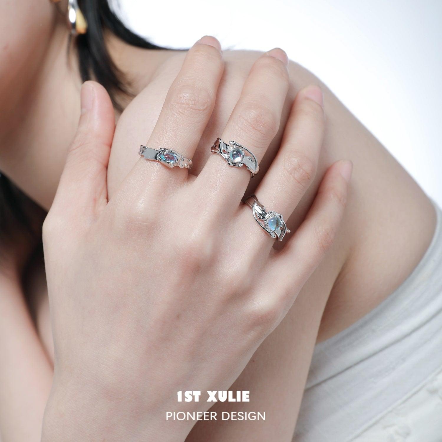 Moon Stone Tarnish-Free Sterling Silver Adjustable Ring for Women - Perfect for Everyday Wear, Gift Giving & Special Occasions