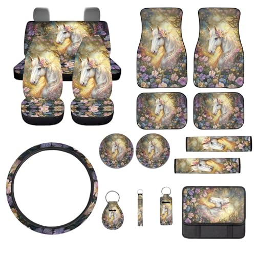 Horse Floral-Green and Yellow