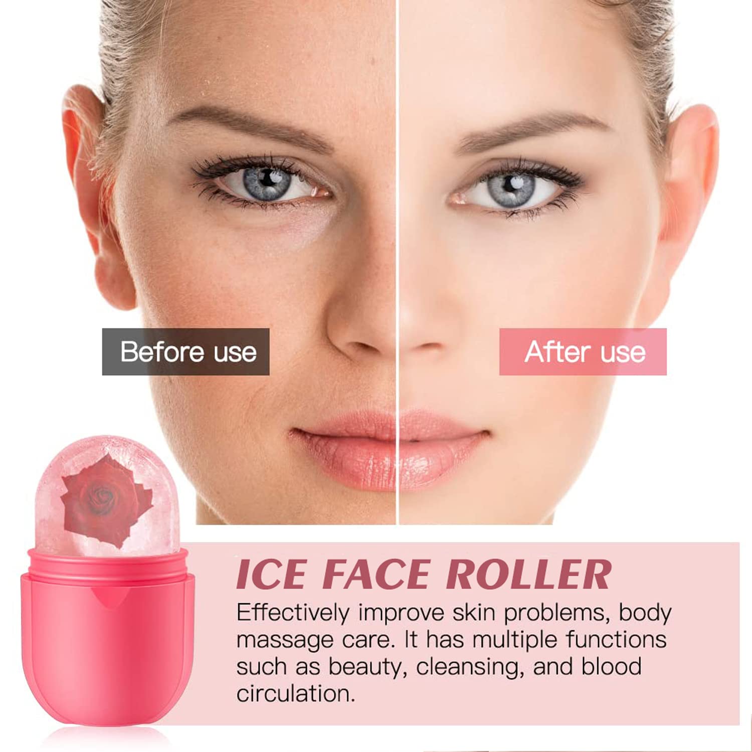 BFBOYS Ice Globes Roller for Face & Eye Massage - Cooling Facial Ice Roller Globes with Glow Cube - Beauty Tools for Women - Skin Care Massage for Puffiness & Glowing Skin - Perfect for Morning Routine & Post-Workout Recovery
