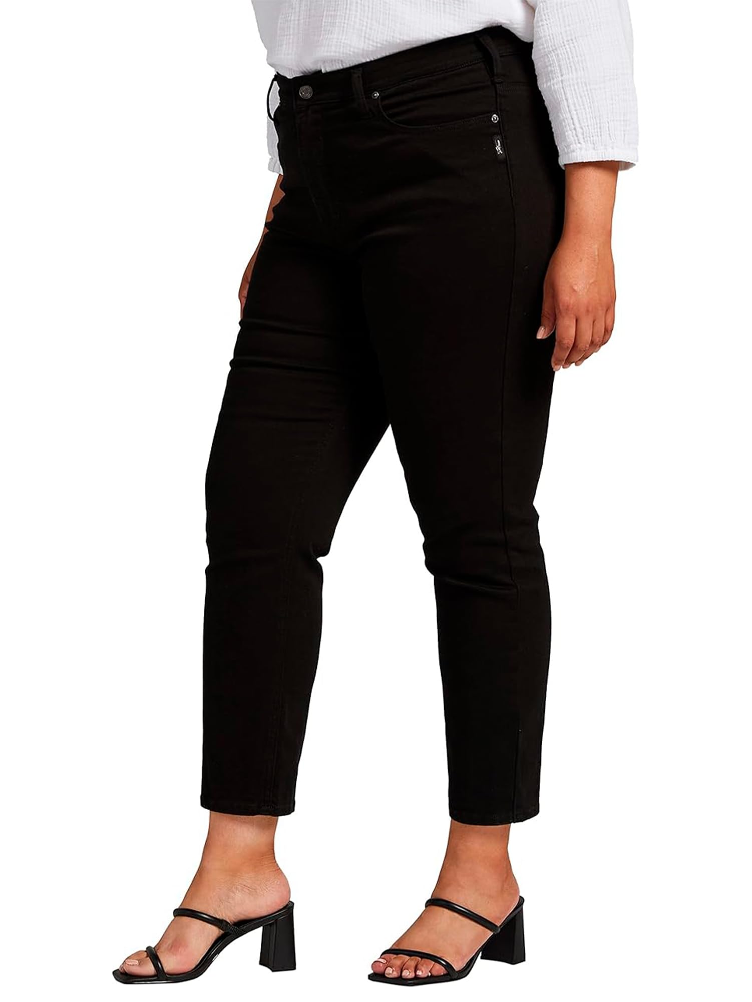 Silver Jeans Co. Women's Plus Size Infinite Fit High Rise Straight Leg Jeans - Comfortable Stretch Denim for Casual Wear & Everyday Outfits