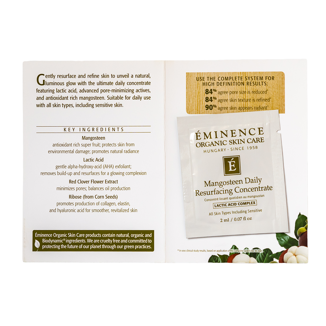 Eminence Organics Mangosteen Daily Resurfacing Concentrate - Exfoliating Face Serum for Glowing Skin | Brightening & Anti-Aging Treatment | Perfect for Morning & Night Skincare Routine