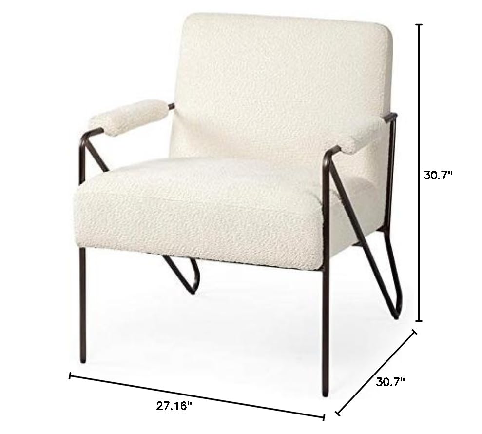 Mercana Vicunya Cream Upholstered Chair - Modern Accent Chair for Living Room, Bedroom, or Office Decor