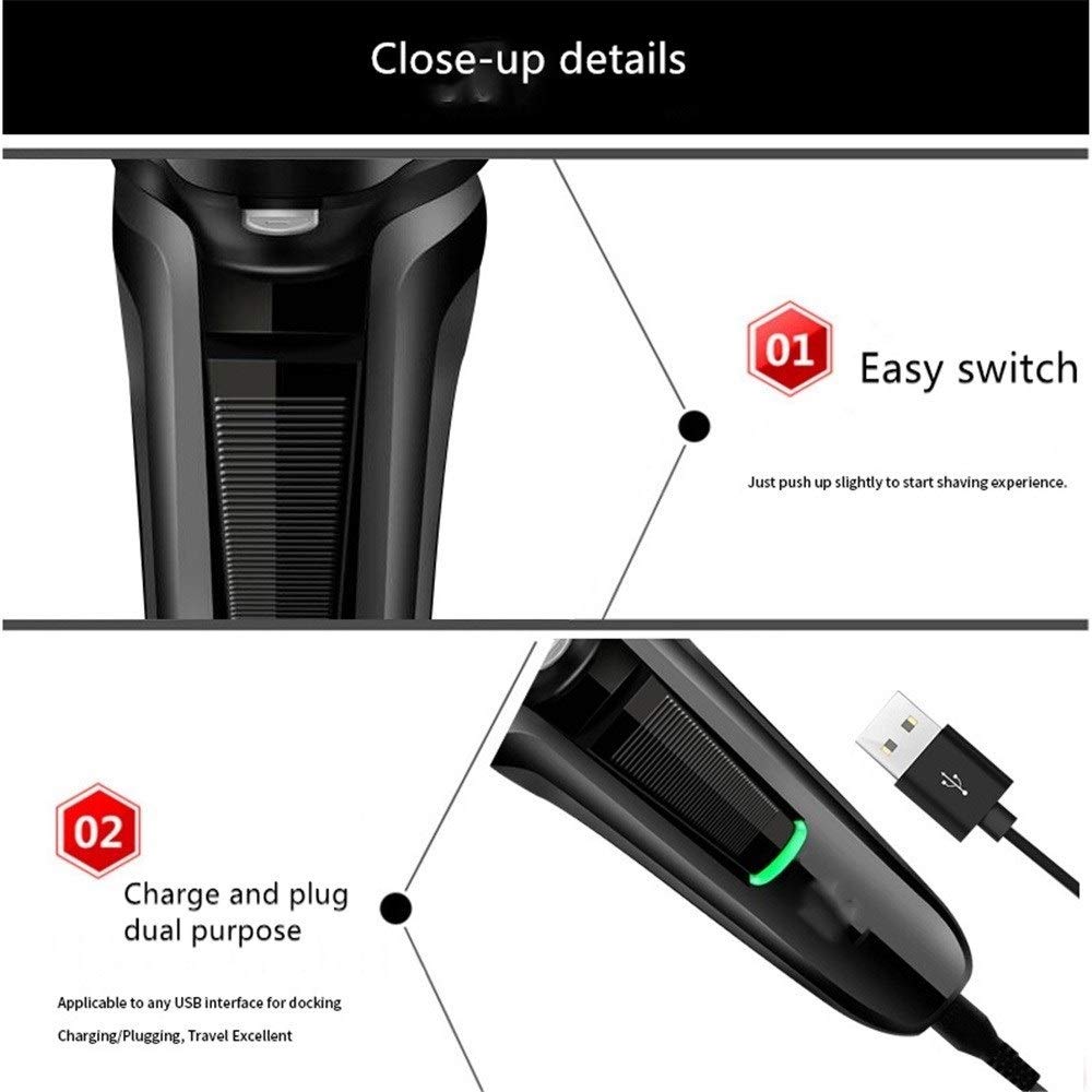 Best Rechargeable Electric Razor for Men - 3D Floating Blades, Wet/Dry Shaving, Intelligent Beard Trimmer | Perfect for Travel, Home & Gym Use
