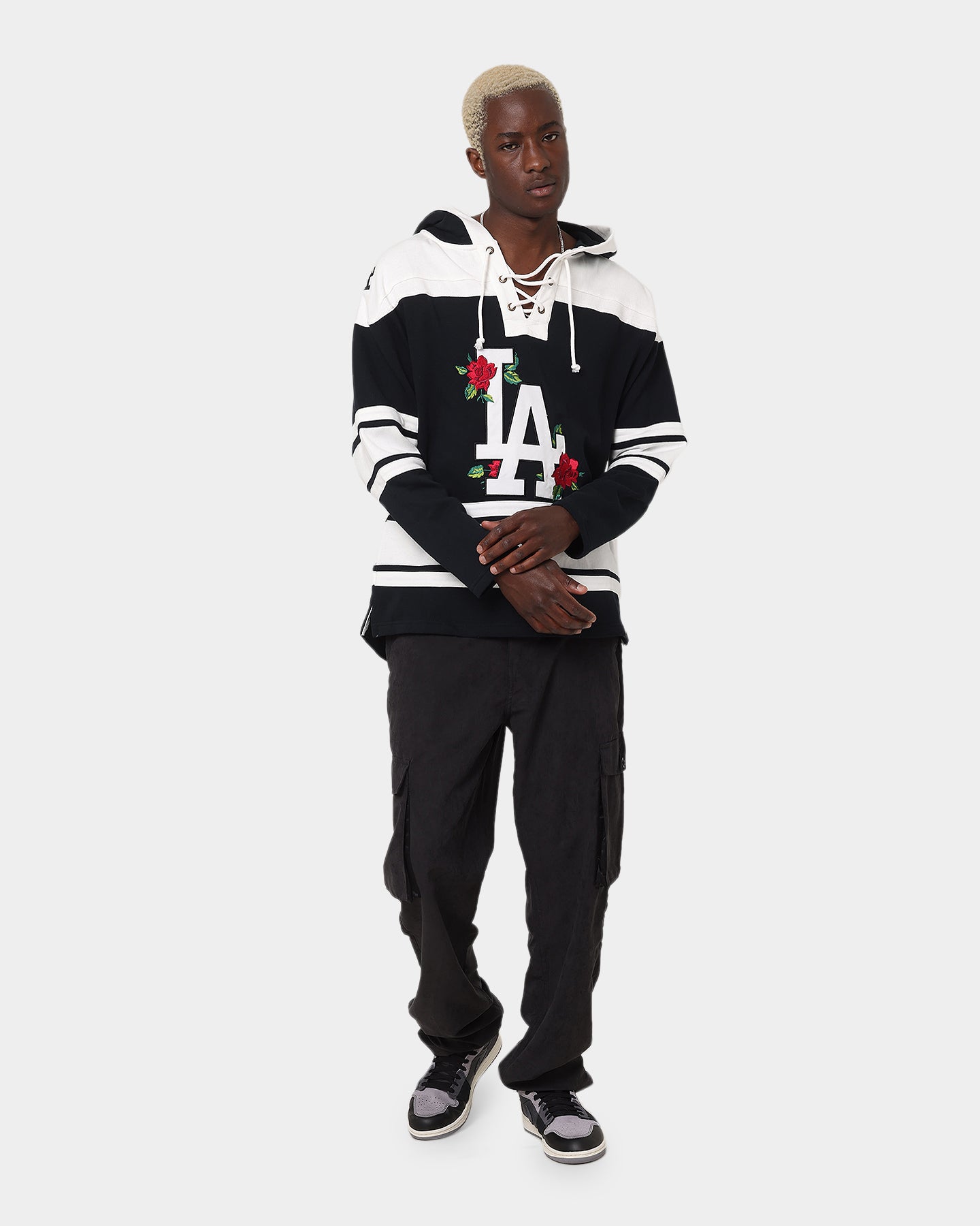 47 Brand Los Angeles Dodgers Superior Lacer Hoodie for Men - Black MLB Baseball Fan Hooded Sweatshirt for Casual Wear & Game Day Outfits