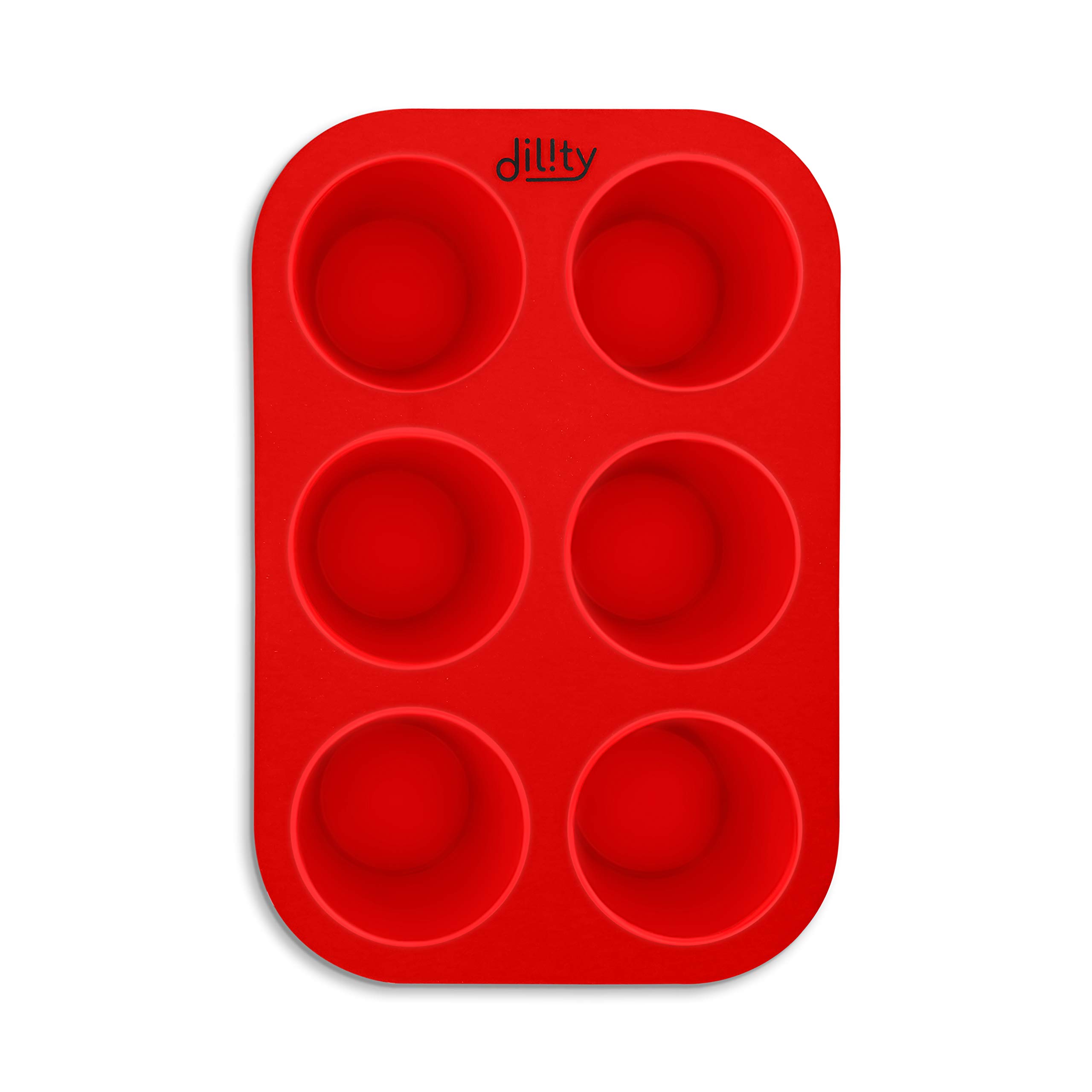 6-Cup Silicone Muffin Pan - Extra Deep Large Cupcake Baking Tray for Muffins, Cupcakes & Yorkshire Puddings | Non-Stick BPA-Free Bakeware | Perfect for Home Baking, Parties & Holiday Treats