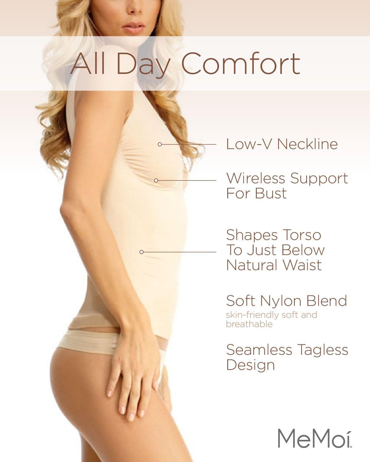 SlimMe Women's Shapewear Tank Top - Tummy Control & Compression Tops for Body Shaping - Size S to XL - Perfect for Everyday Wear, Workout & Special Occasions