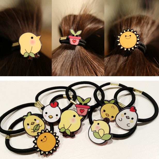 Cute Cartoon Animal Hair Ties - Soft Elastic Hair Bands for Girls, Women & Kids - Perfect for School, Work, Parties & Everyday Use