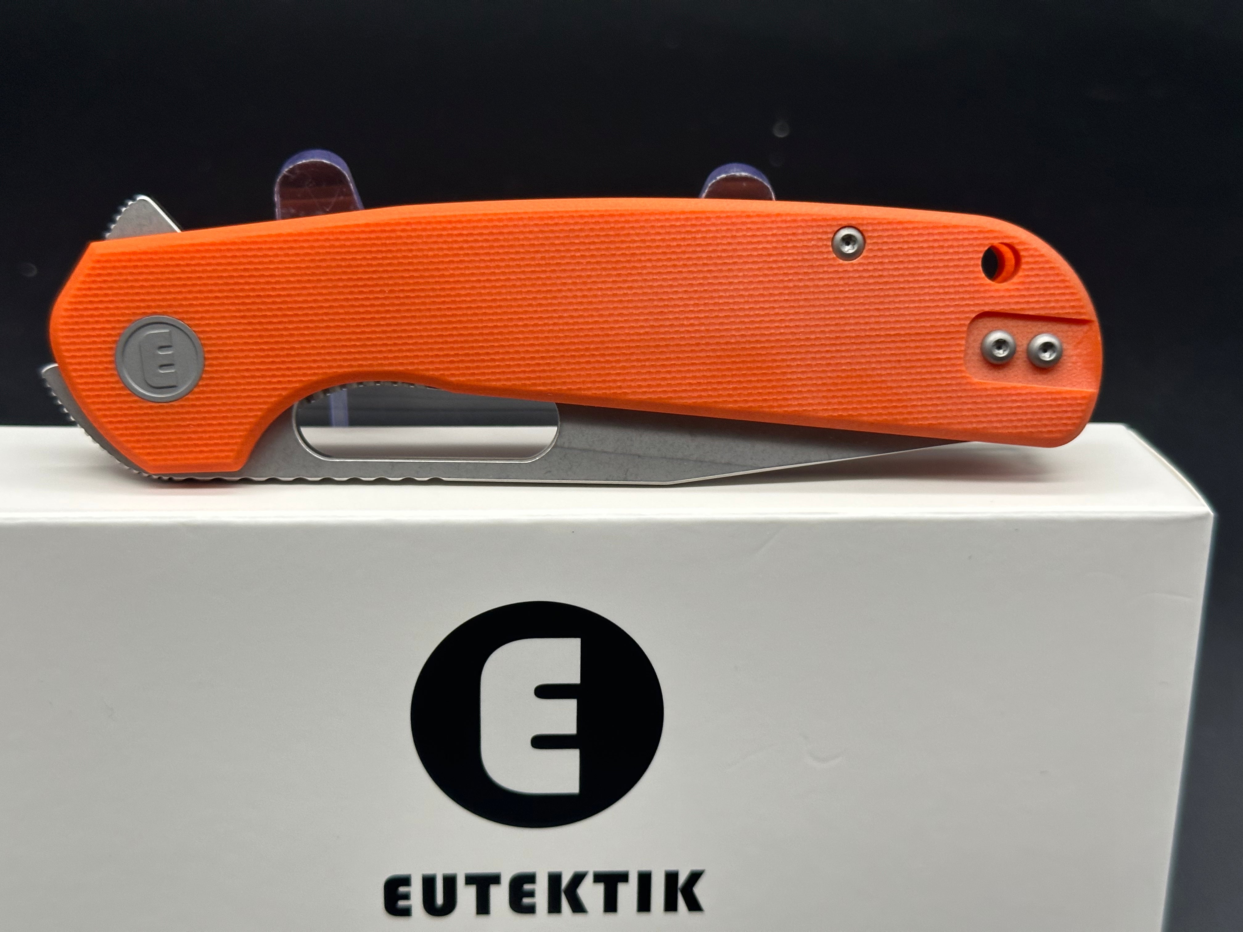 Eutektik Trinity Orange G10 Folding Knife - New in Box with LTK Koozie, Patch & Sticker - Perfect for Outdoor Adventures, Camping & Everyday Carry (EDC)