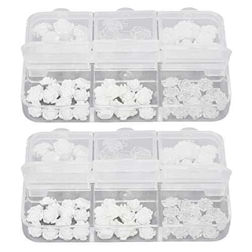 Premium Camellia Nail Art Decorations - Elegant White Floral Nail Stickers for Women, DIY Manicure & Salon Use | Perfect for Wedding, Party & Special Occasion Nail Designs