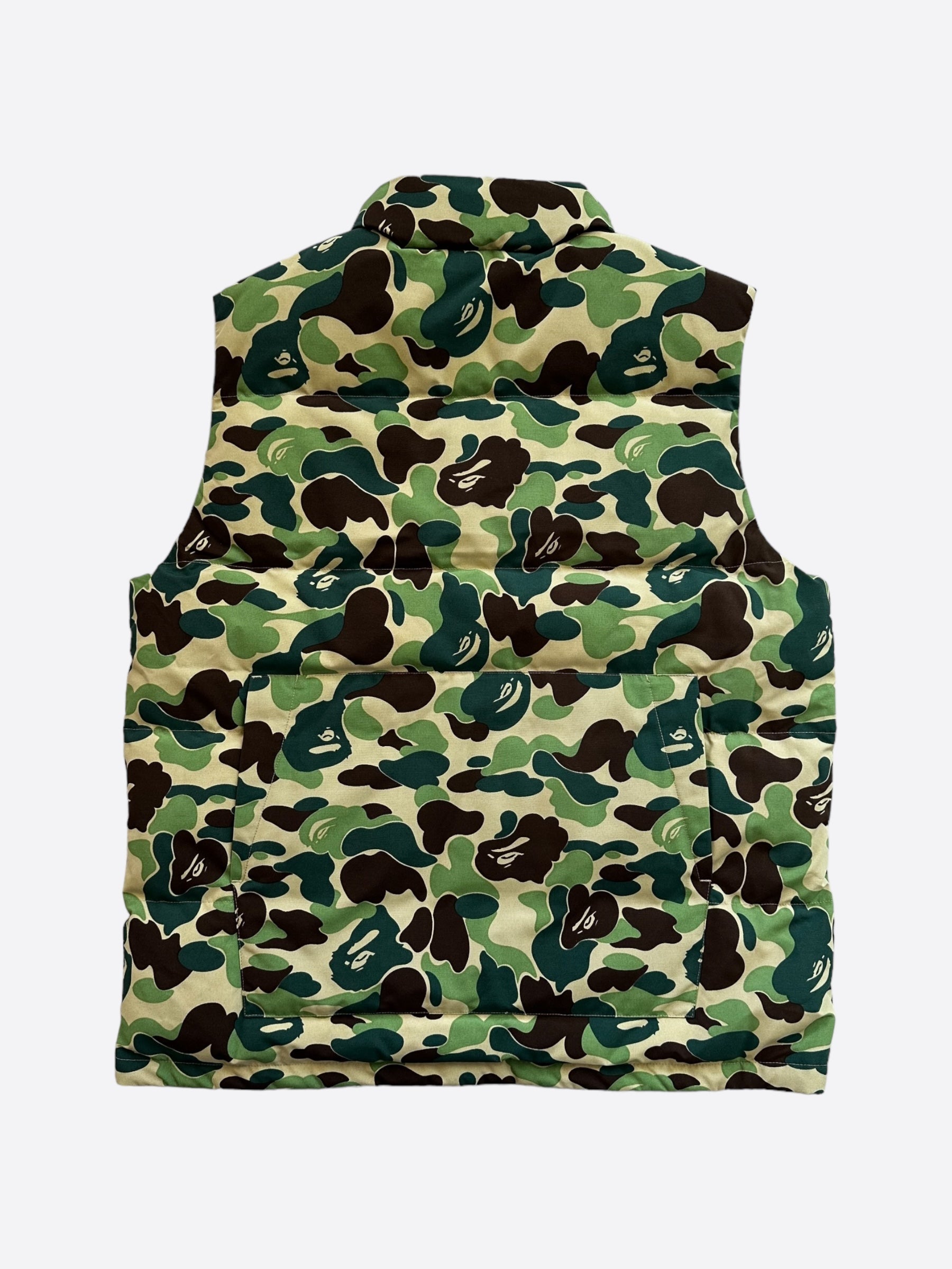 Canada Goose x BAPE Green Camouflage Freestyle Vest for Men - Lightweight Winter Outerwear for Urban Streetwear & Outdoor Adventures