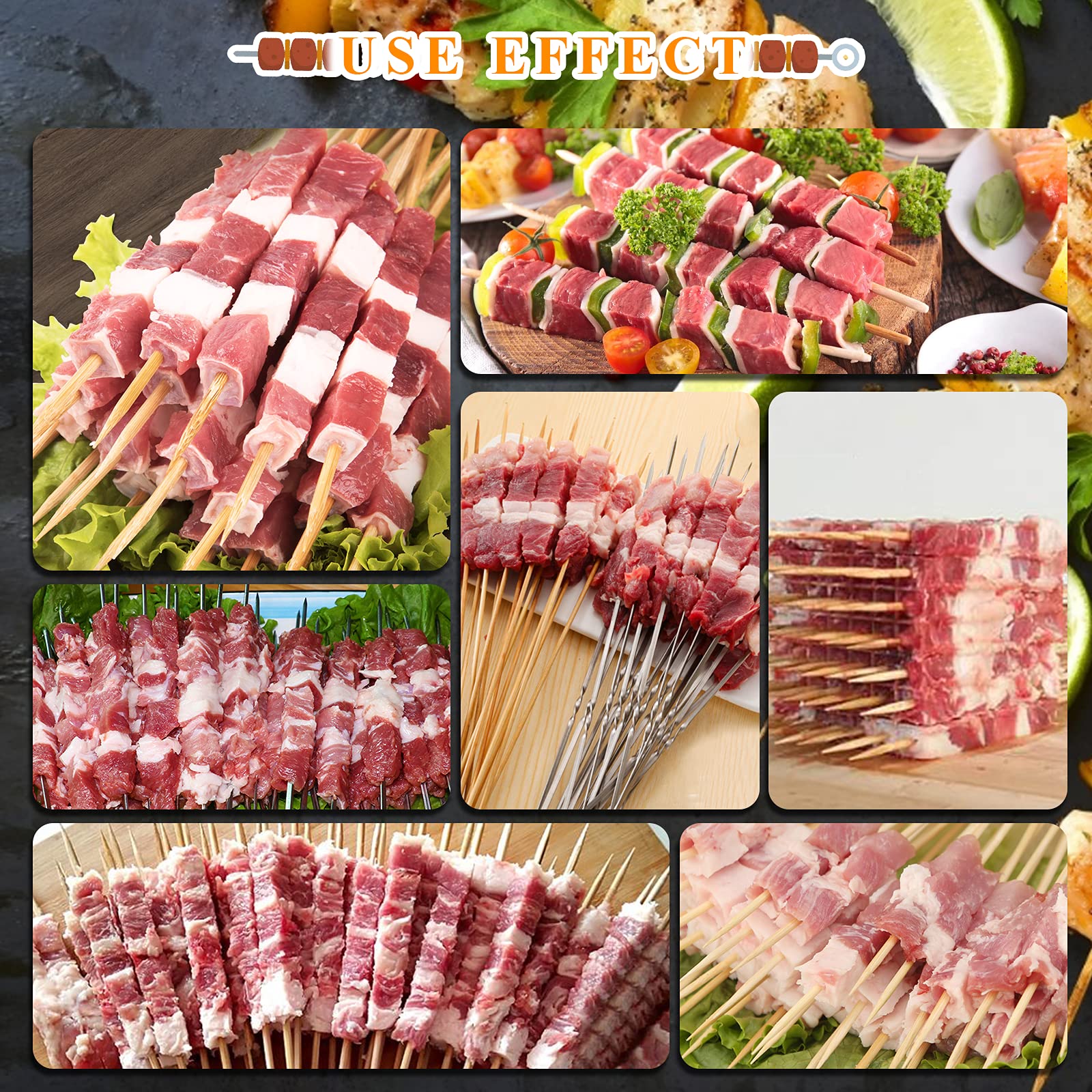 MXBAOHENG 49-Hole Kebab Maker Machine - Stainless Steel Skewer Box for BBQ, Grilling & Kitchen Use - Perfect for Parties, Camping & Outdoor Cooking