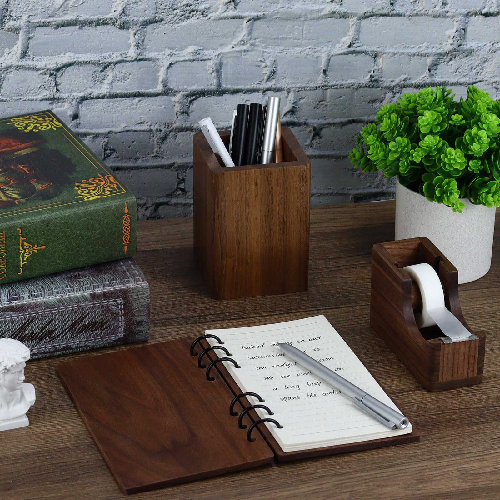 Premium Black Walnut Wood Pencil Holder - Handcrafted Desk Organizer for Pens, Pencils & Office Supplies | Stylish Wooden Storage Box for Home, Office & Workspace (Perfect Gift for Professionals & Students)