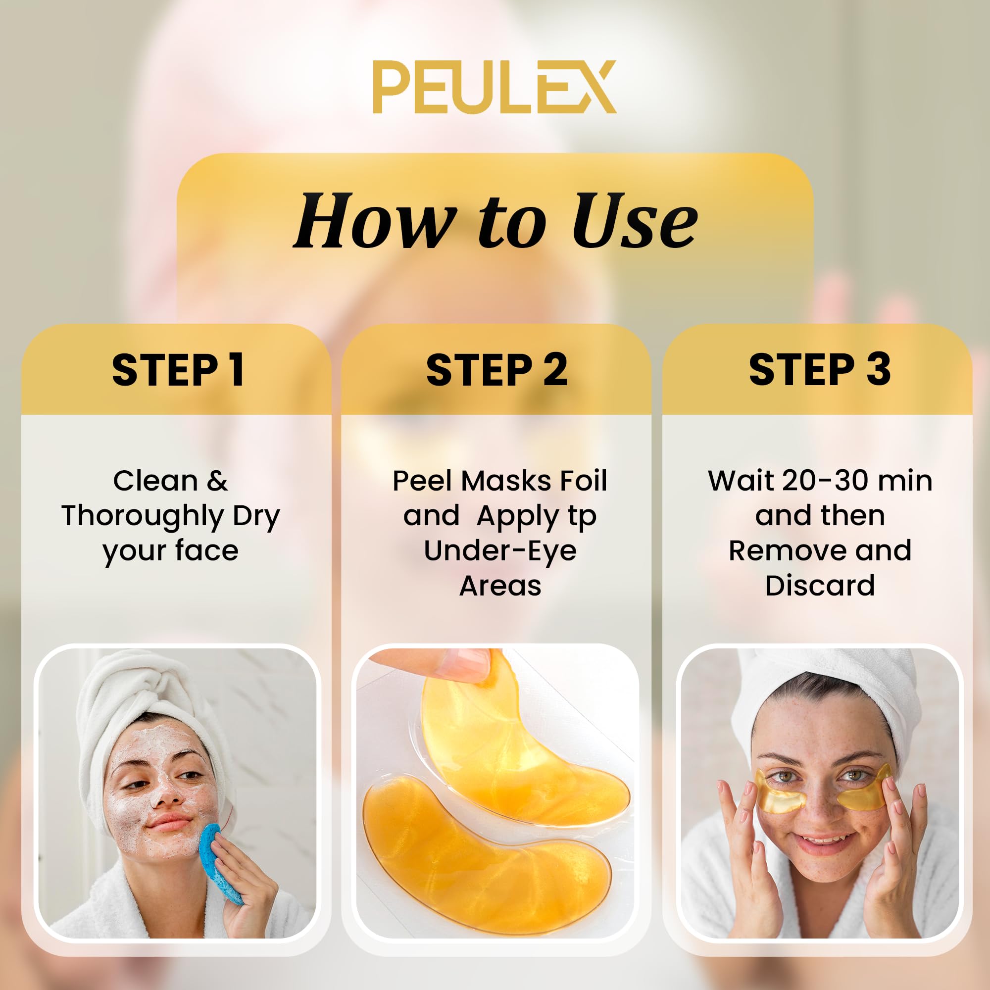Beauty Golden Under Eye Patches (20 Pairs) - Collagen Eye Mask for Dark Circles & Puffy Eyes Treatment, Anti-Wrinkle & Revitalizing Skin Care - Perfect for Travel, Spa & Daily Use