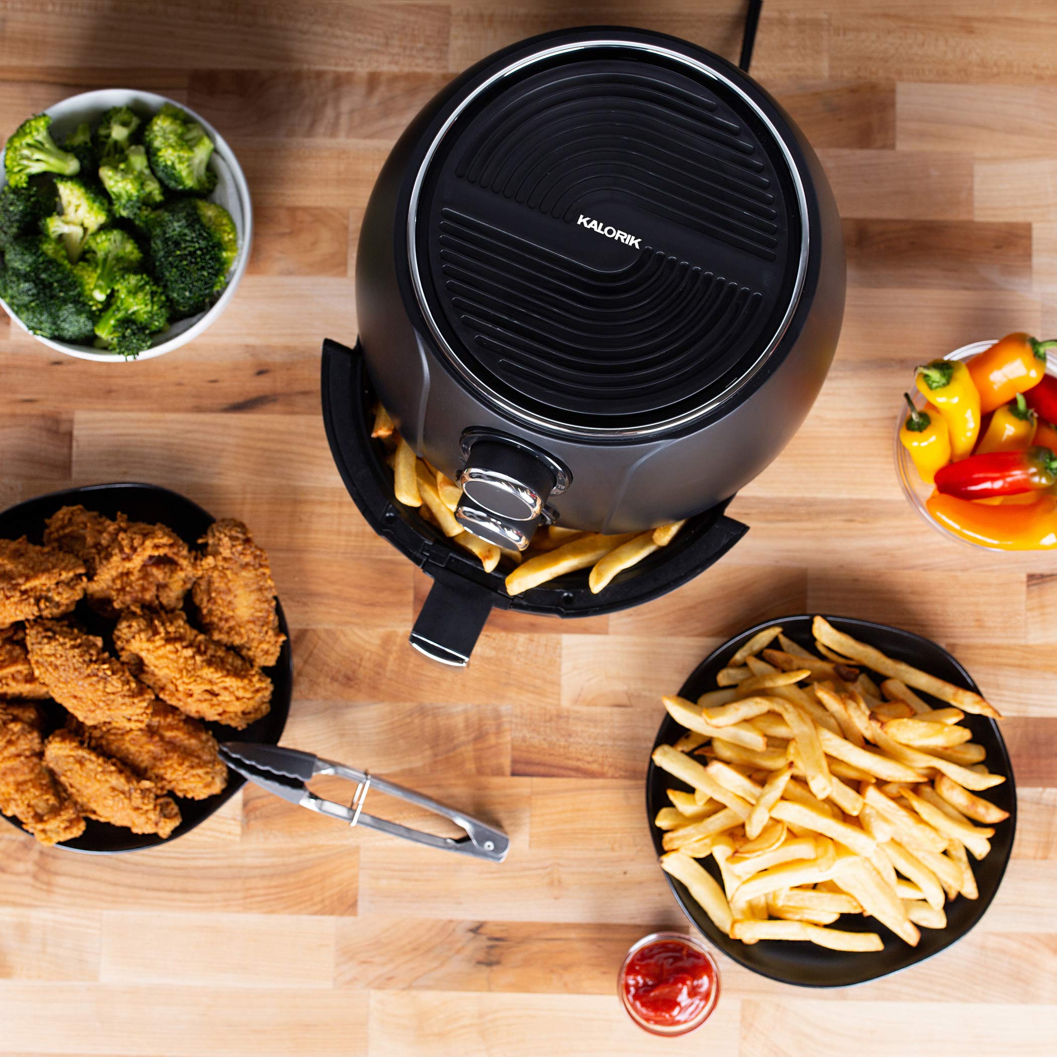 Kalorik 3.2 Quart Digital Air Fryer Oven - Healthy Oil Free Cooking, Black - Perfect for Frying, Baking, Roasting & Reheating Food Fast