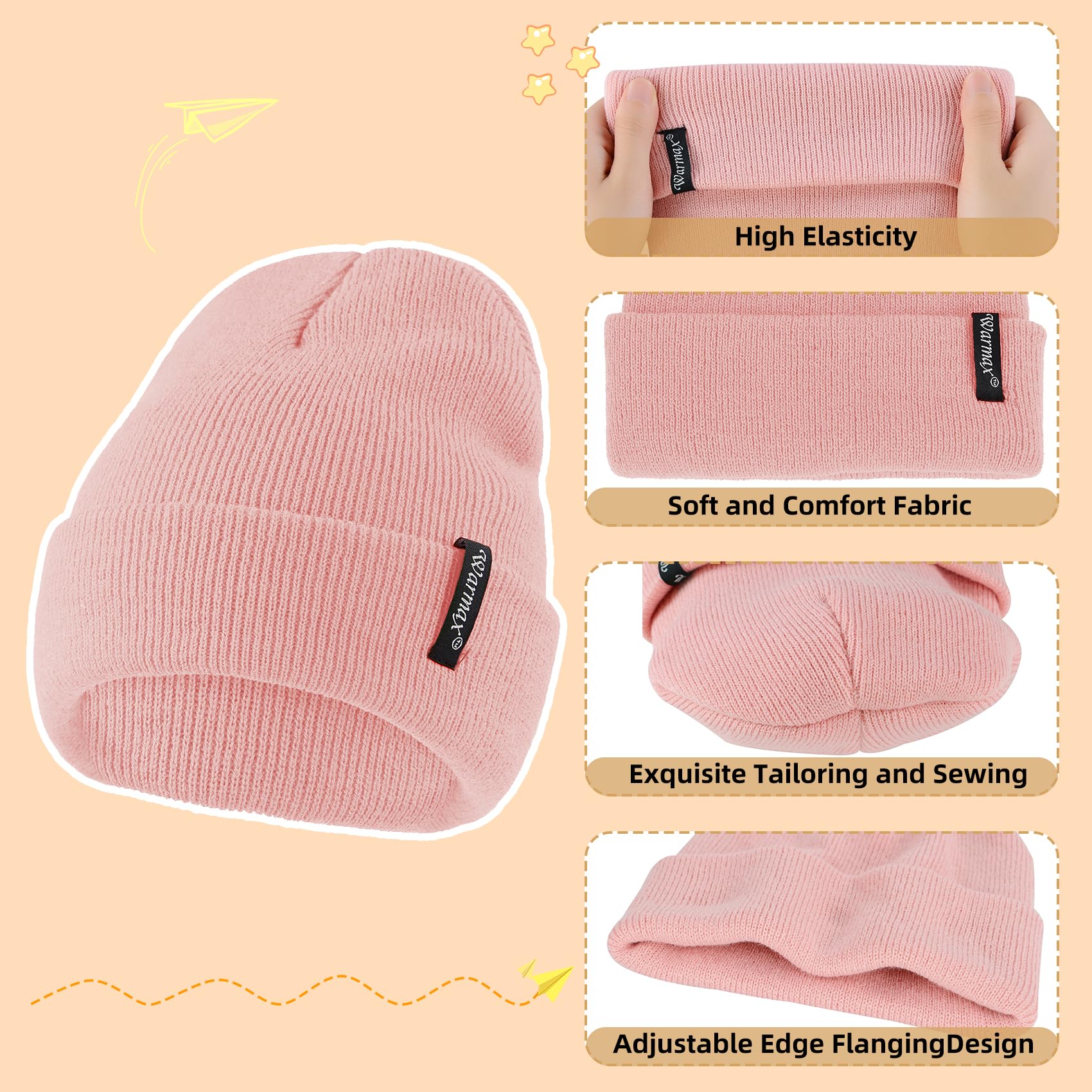 Durio Baby Beanies - Warm Winter Knit Hat for Baby Boys & Toddlers - Soft & Cozy Infant Beanie for Cold Weather - Perfect for Outdoor Play, Snow Days & Winter Adventures