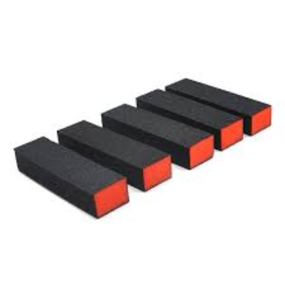 Bunny Nail Studio Professional Nail Buffer Block - 4 in 1 Nail File, Shiner, Sanding & Manicure Buffer for Nail Extensions & Art (Orange) - Perfect for Home Salon, DIY Manicure & Professional Nail Care