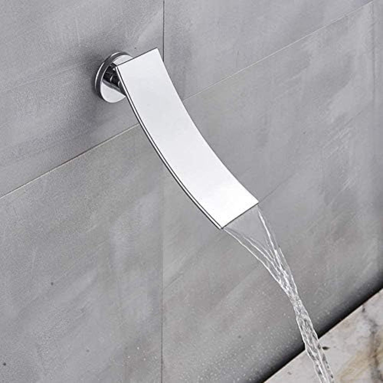 CRJUS Wall Mounted Waterfall Kitchen Faucet - Hot and Cold Mixer Tap for Concealed Installation, Modern Design for Bathroom & Kitchen Sink (Perfect for Small Spaces & Minimalist Decor)
