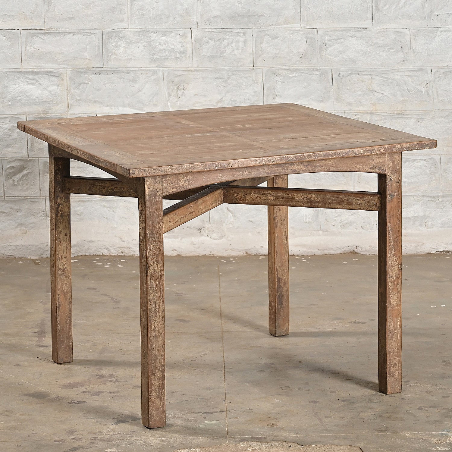 Premium Teak Wood Dining Table - 8 Seater Rustic Solid Wood Kitchen Table for Dining Room, Patio, Outdoor & Indoor Use