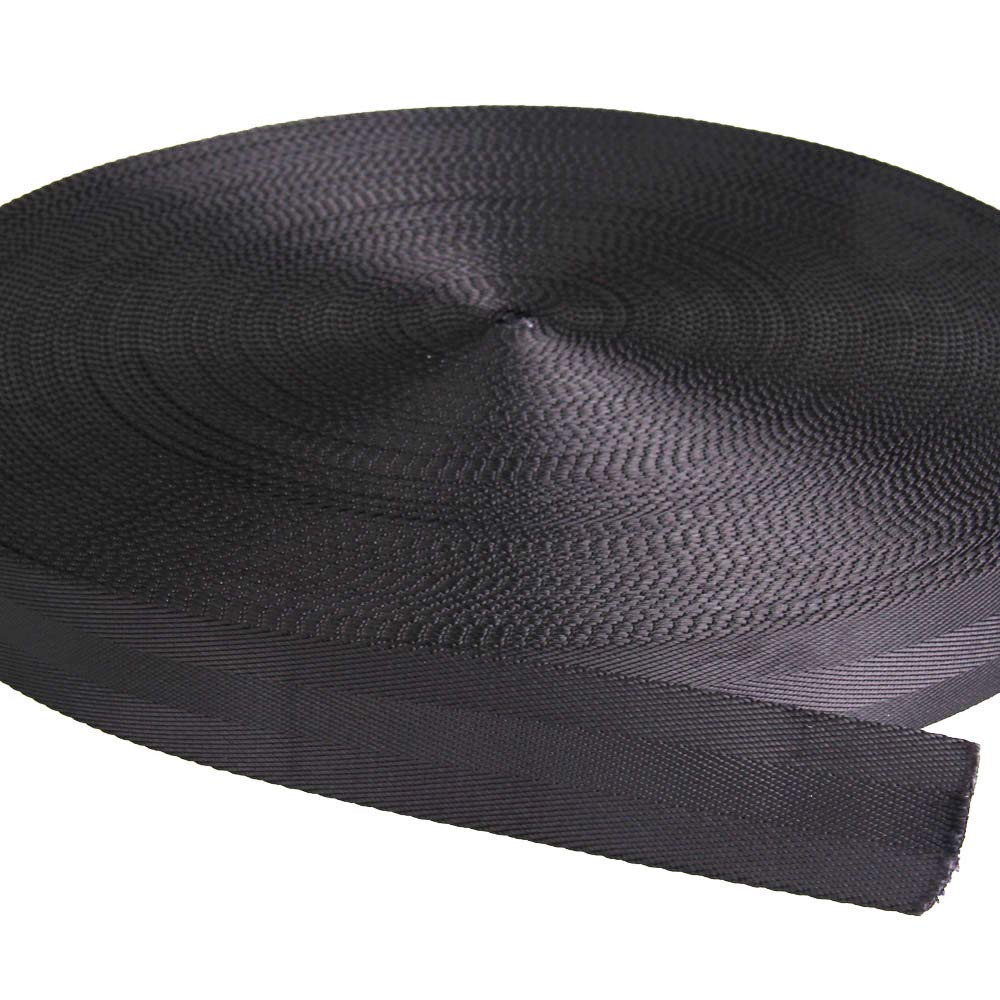 1 Inch Wide Flat Nylon Webbing Strap - 10 Yards Roll (Black) for DIY Luggage Straps, Dog Leashes, Hammocks & Outdoor Gear - Perfect for Camping, Furniture Repair & Craft Projects