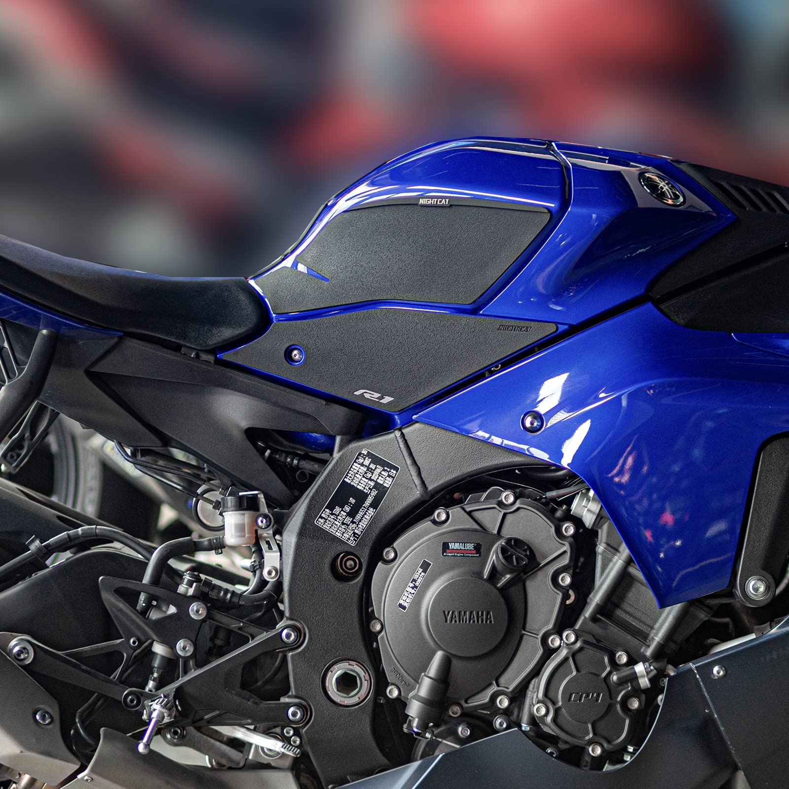 Yamaha R1 Fuel Tank Sticker - Anti-Skid Fishbone Design Traction Pad for Motorcycle Tank Protection | Perfect for Racing, Street Riding & Bike Customization