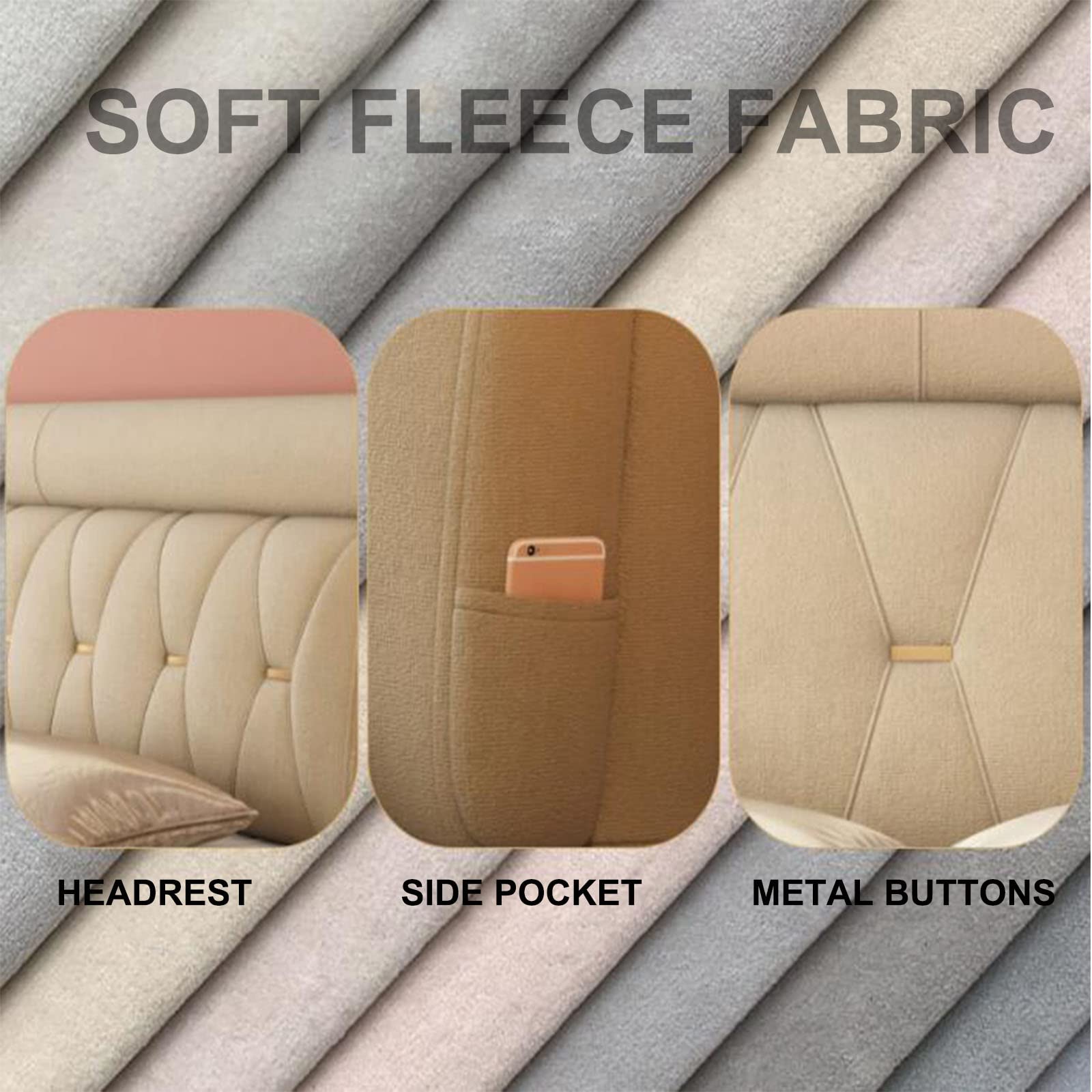**Soft Wedge Headboard Cushion with Removable Cover - 74.8