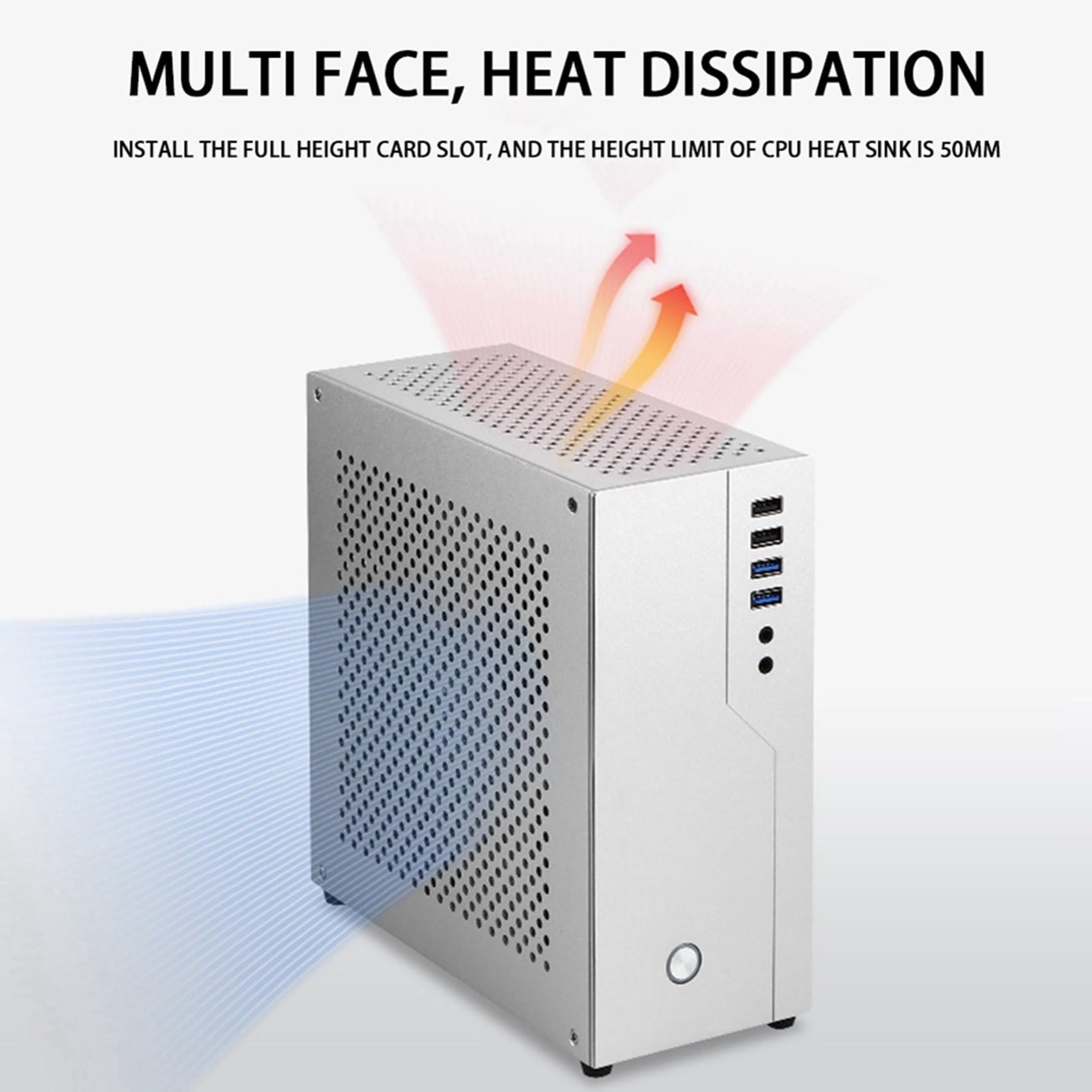 Premium Aluminum Mini ITX Computer Case - Compact HTPC Chassis for Single Slot GPUs | TX02 Small Form Factor Desktop Case for Home Theater & Gaming PCs