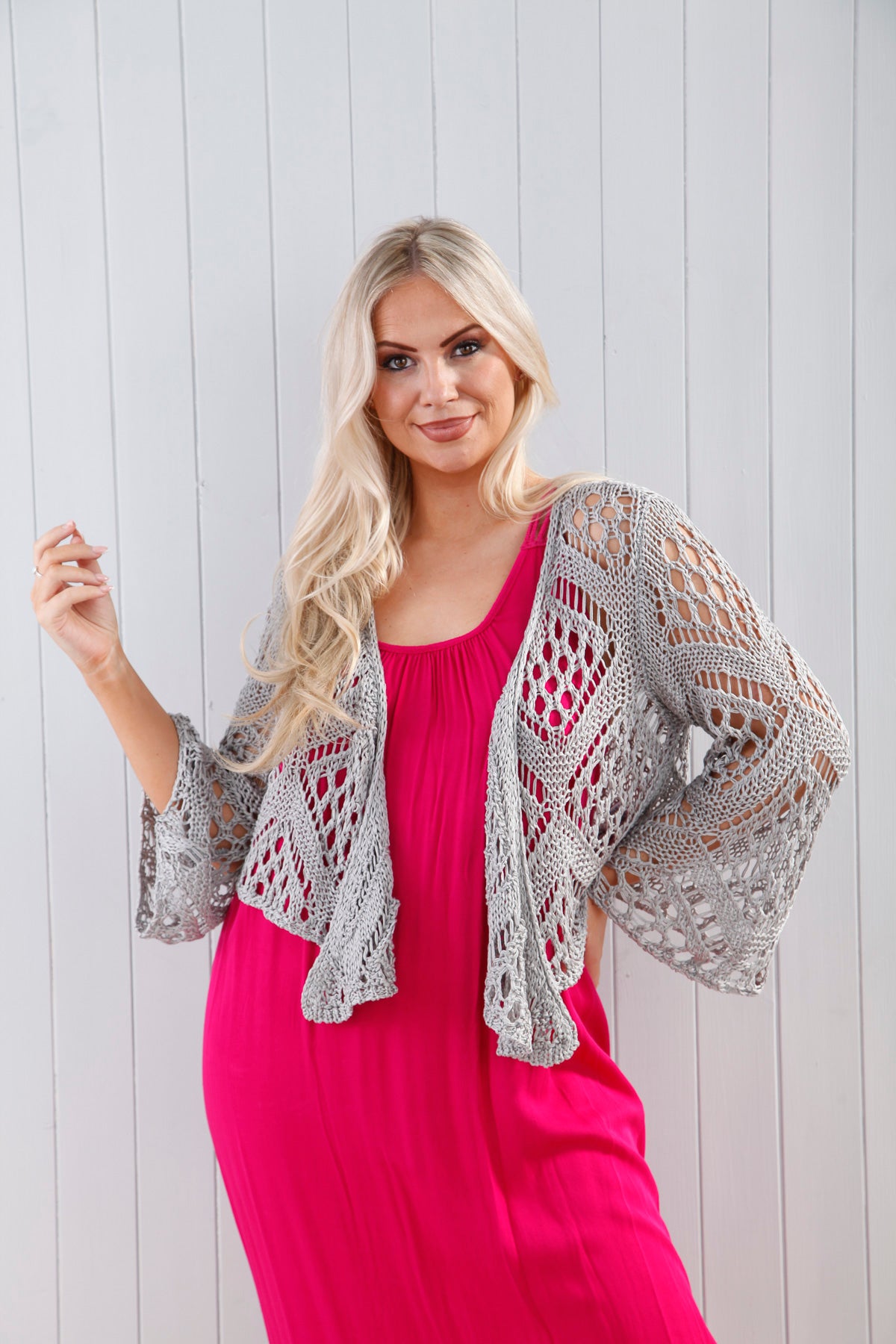Orlena Women's Grey Cardigan Sweater - Soft Knit Open Front Long Sleeve Wrap Cardigan for Casual Wear & Office Outfits