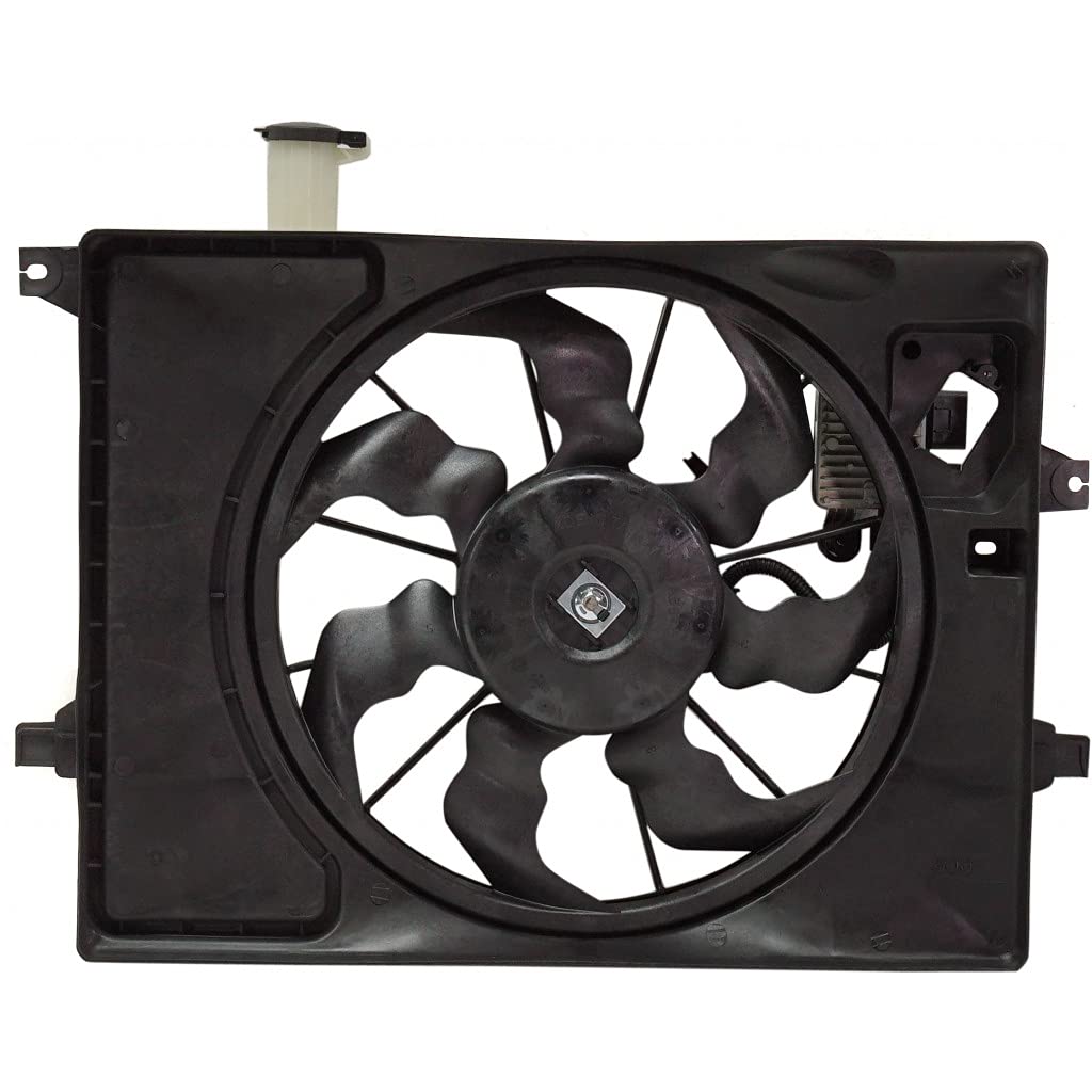 Hyundai Elantra Engine Cooling Fan Assembly 2014-2017 - Replacement for KI3115151, 191275299739, 25380B0000 | Radiator & Condenser Fan with Electronic Module | Single Blade Design | Perfect for Sedan Models | Improves Engine Cooling Performance in Hot Weather & Heavy Traffic
