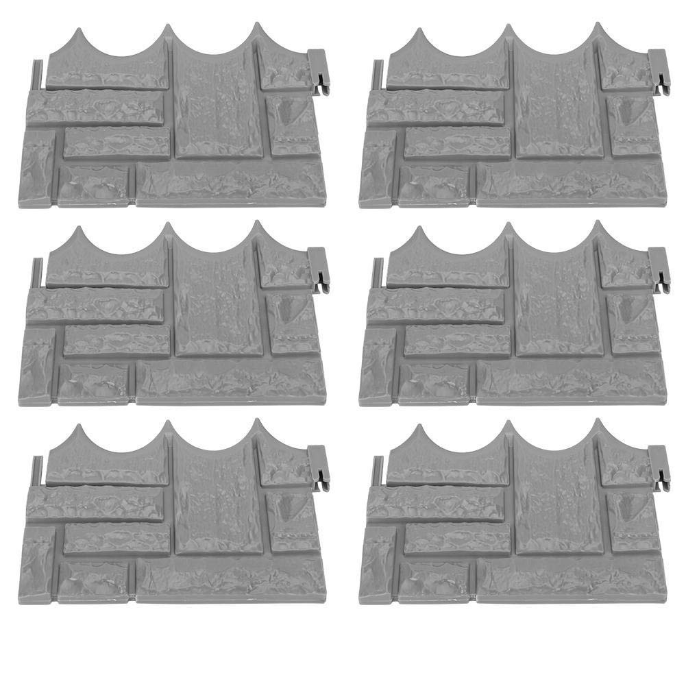 6Pcs Garden Brick Cement Fence Stone Molds - DIY Concrete Flower Courtyard Lawn Molds for Outdoor Decoration - Perfect for Patio, Walkway, and Landscape Design
