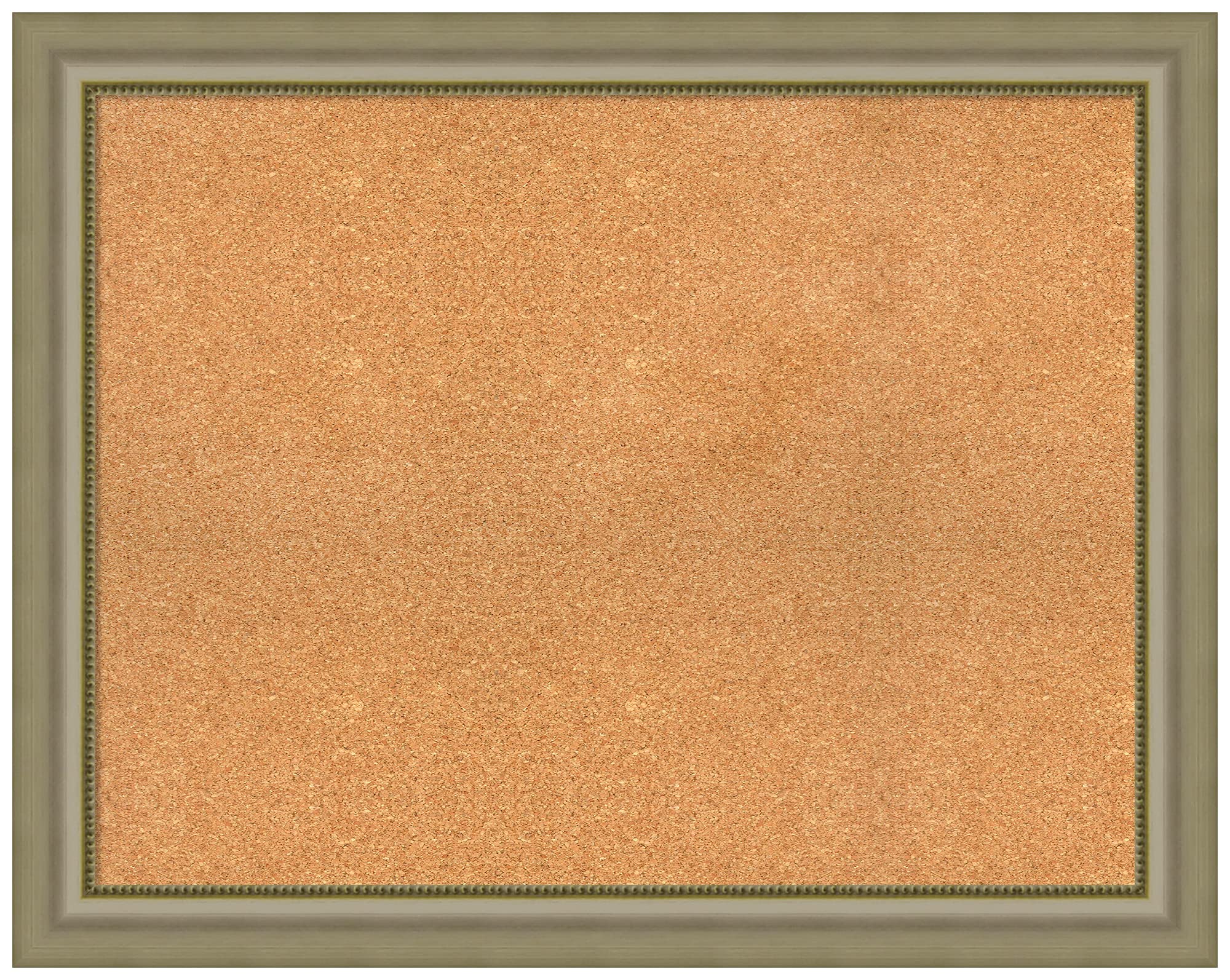 Natural Custom Cork Bulletin Board 39x31 Inches - Vegas Silver Wood Frame - Pin Board for Office, Home & Classroom Organization - Various Sizes Available