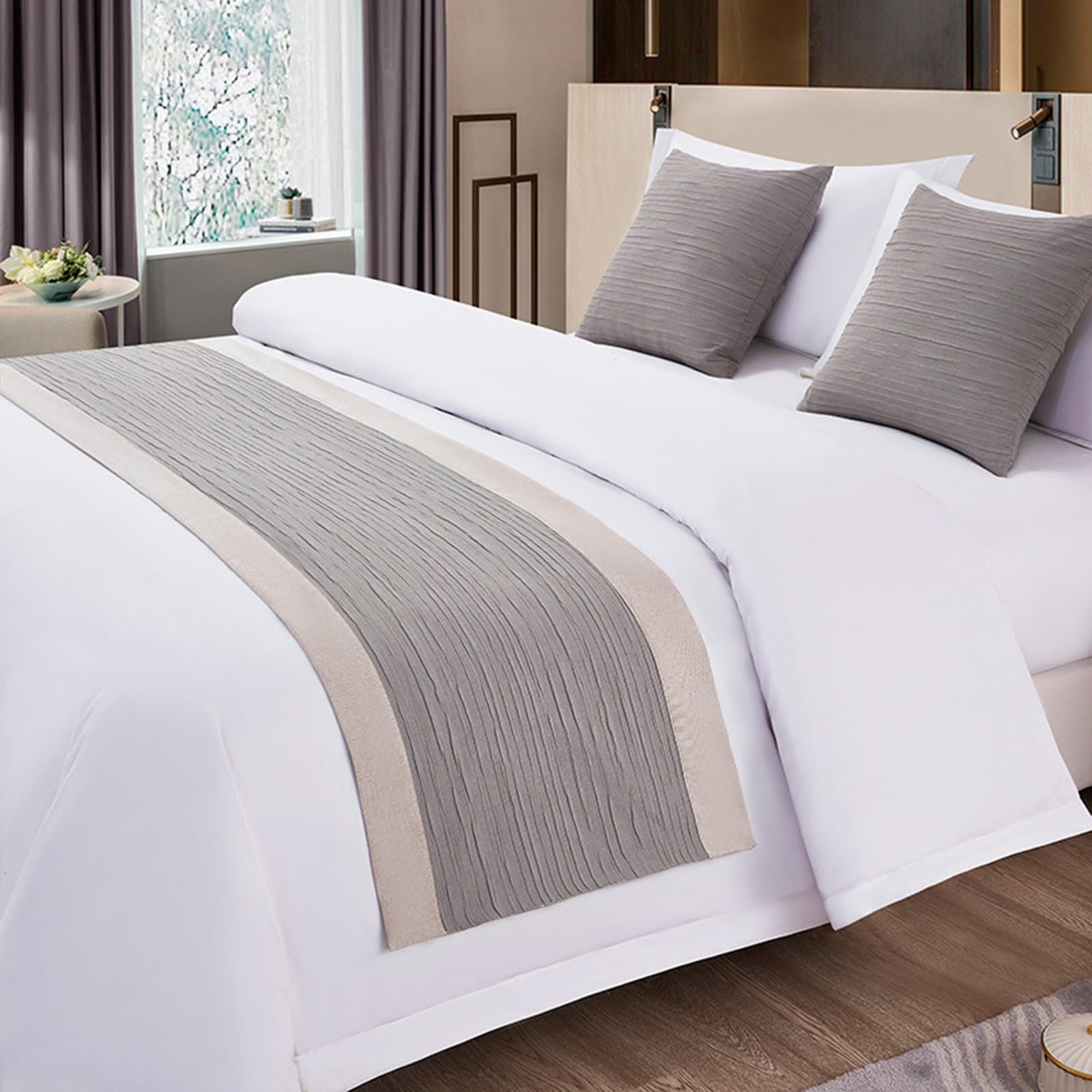 Luxury Patchwork Bed Runner - Premium King Size Bed Throw (180x50cm) for Hotel Decor, Foot of Bed & Home Styling - Elegant Bed Scarf for Master Bedroom & Guest Room