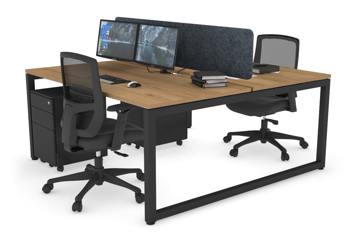 Quadro Loop Legs 2 Person Office Workstation - 1600L x 800W with Cable Management - Modern Shared Desk for Collaborative Workspaces & Home Offices