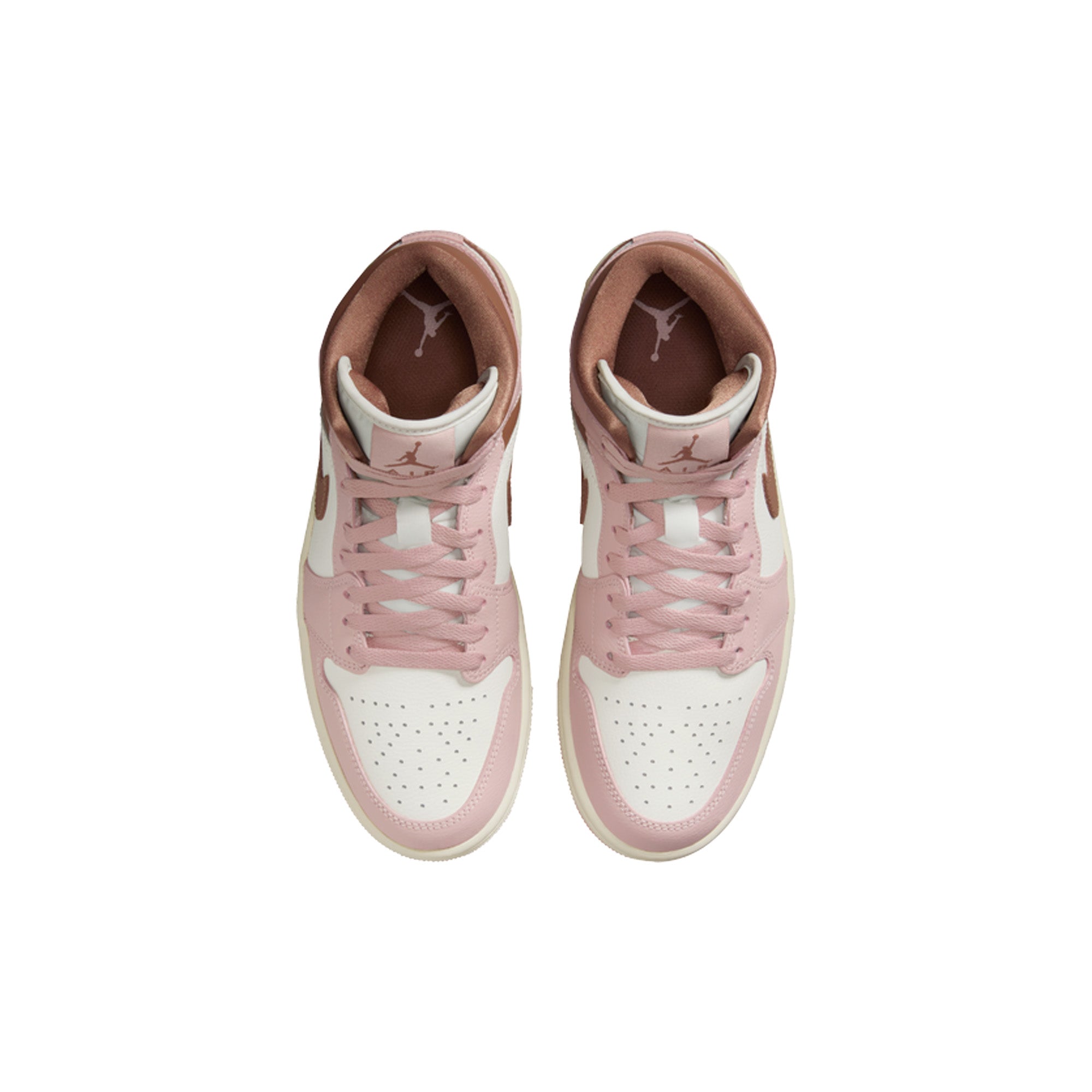Air Jordan 1 Mid 'Pink Oxford Brown' Women's Basketball Shoes - Retro Sneakers for Women, Casual & Streetwear Fashion - Perfect for Gym, Running, and Everyday Wear