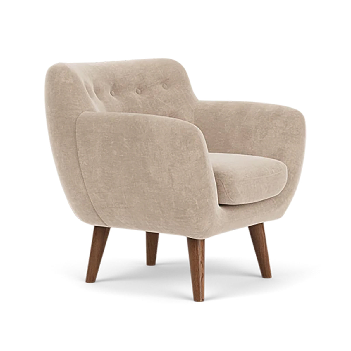 Anne Fabric Armchair - Modern Upholstered Accent Chair for Living Room, Bedroom & Office - Comfortable Lounge Chair with Sturdy Wooden Legs (Perfect for Reading, Relaxing & Home Decor)