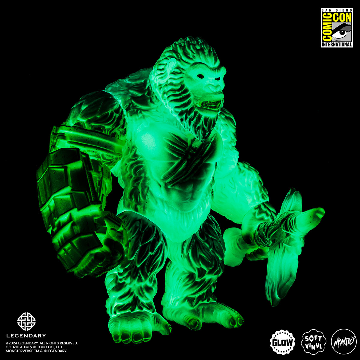 Godzilla vs Kong: The New Empire Kong Soft Vinyl Collectible Figure - Cherry Blossom Glow in The Dark Edition - Perfect for Movie Fans, Anime Collectors & Home Decor Display