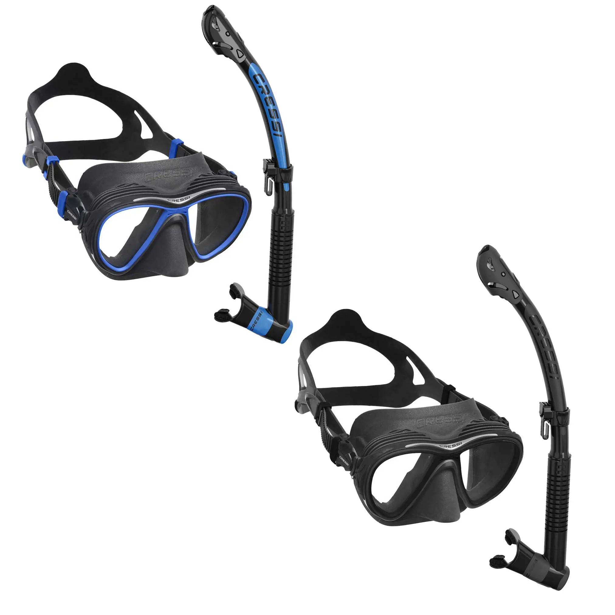 Cressi Quantum Dive Mask & Itaca Ultra Dry Snorkel Set - Professional Scuba Diving Gear for Underwater Exploration - Perfect for Snorkeling, Freediving, and Ocean Adventures