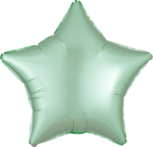 45cm Standard XL Satin Luxe Mint Green Star Balloon - Perfect for Birthday Parties, Baby Showers & Wedding Decorations