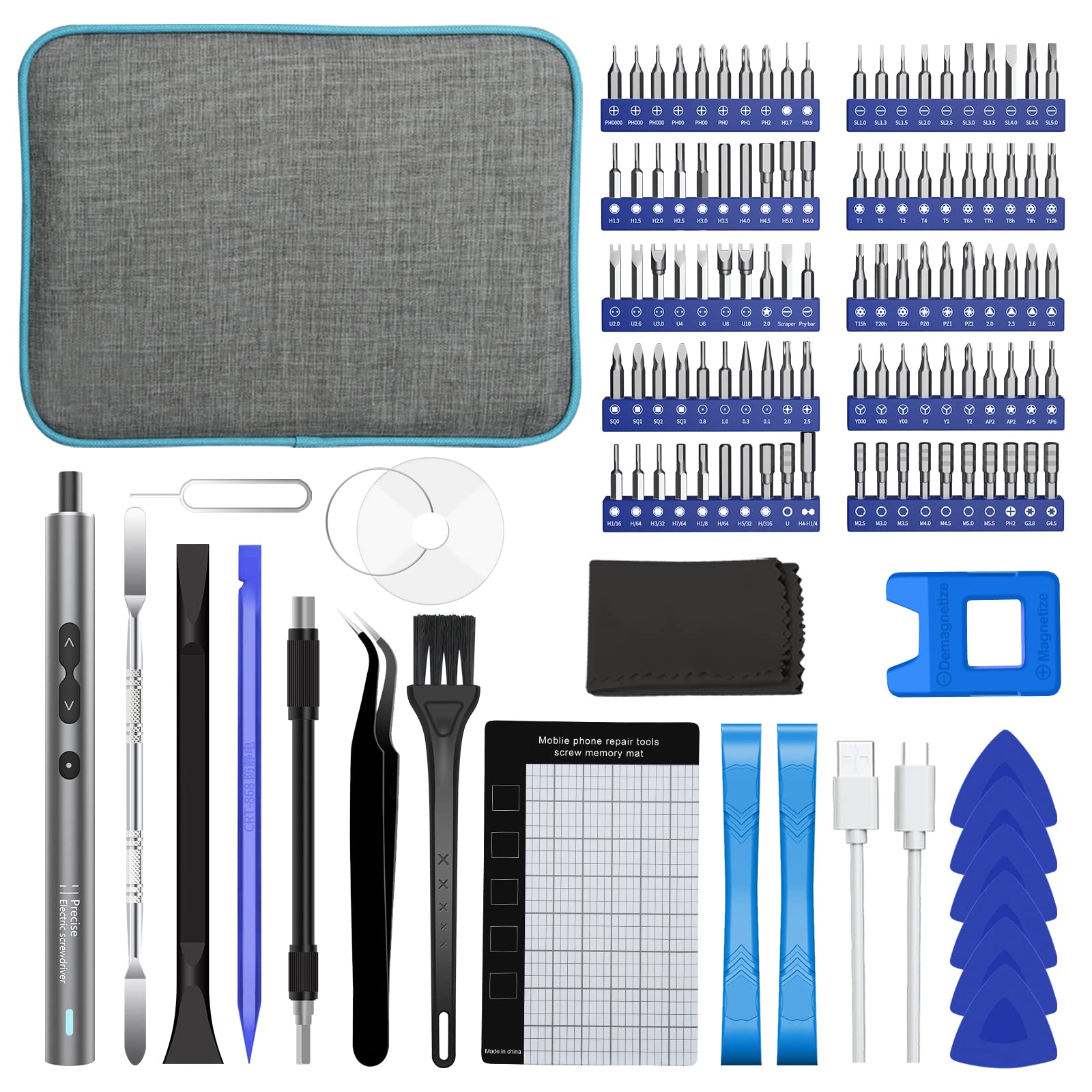 UF-TOOLS Mini Electric Screwdriver Set - 120 in 1 Cordless Power Screwdriver with 100 Precision Bits, LED Light & 20-bit Tool Kit | Portable Hand Tool for Phone Repair, Watch Maintenance, Camera Fixing, Laptop Servicing & DIY Home Projects