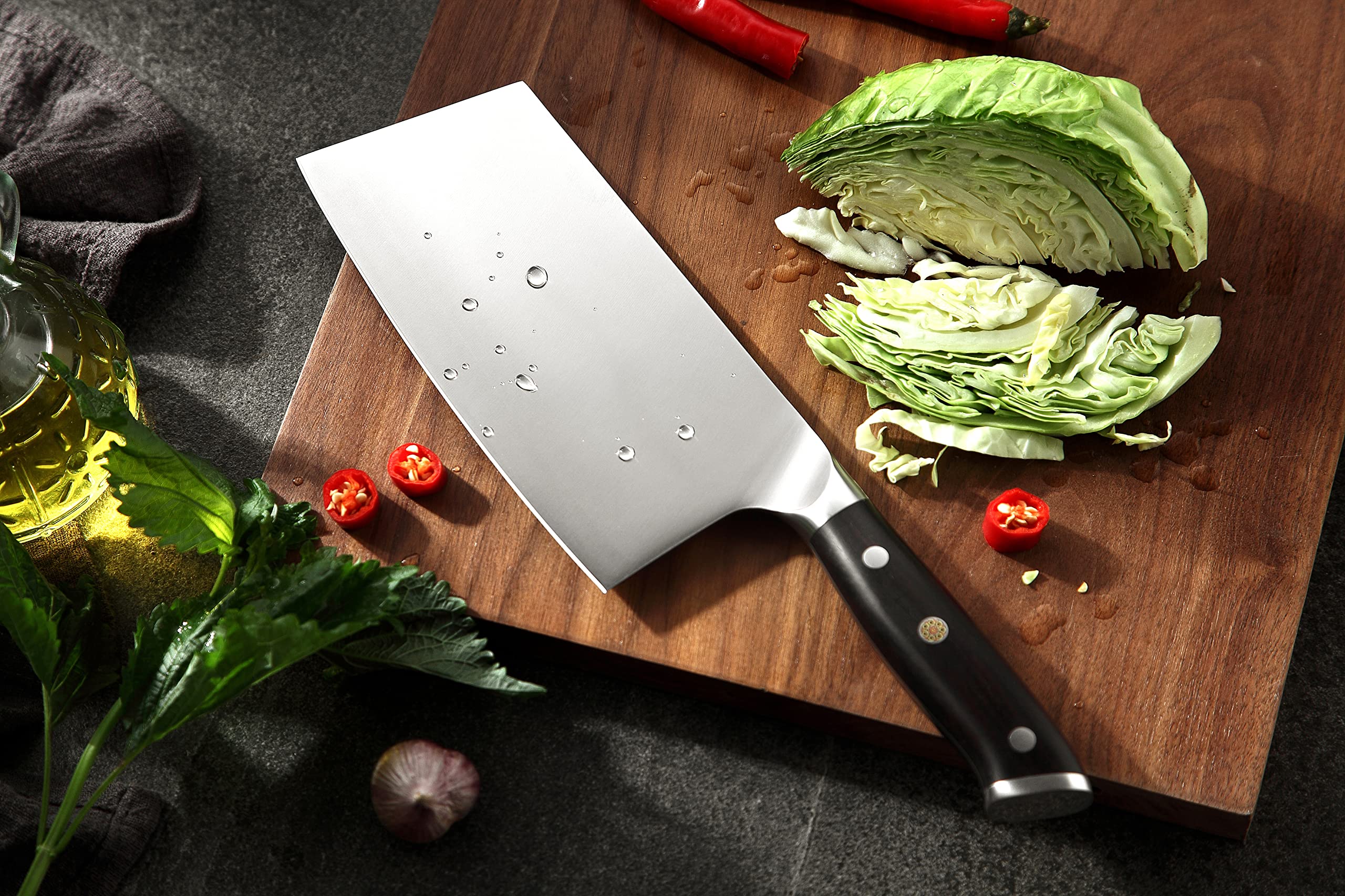 7-Piece German Stainless Steel Knife Set - Chef Knives for Home & Kitchen