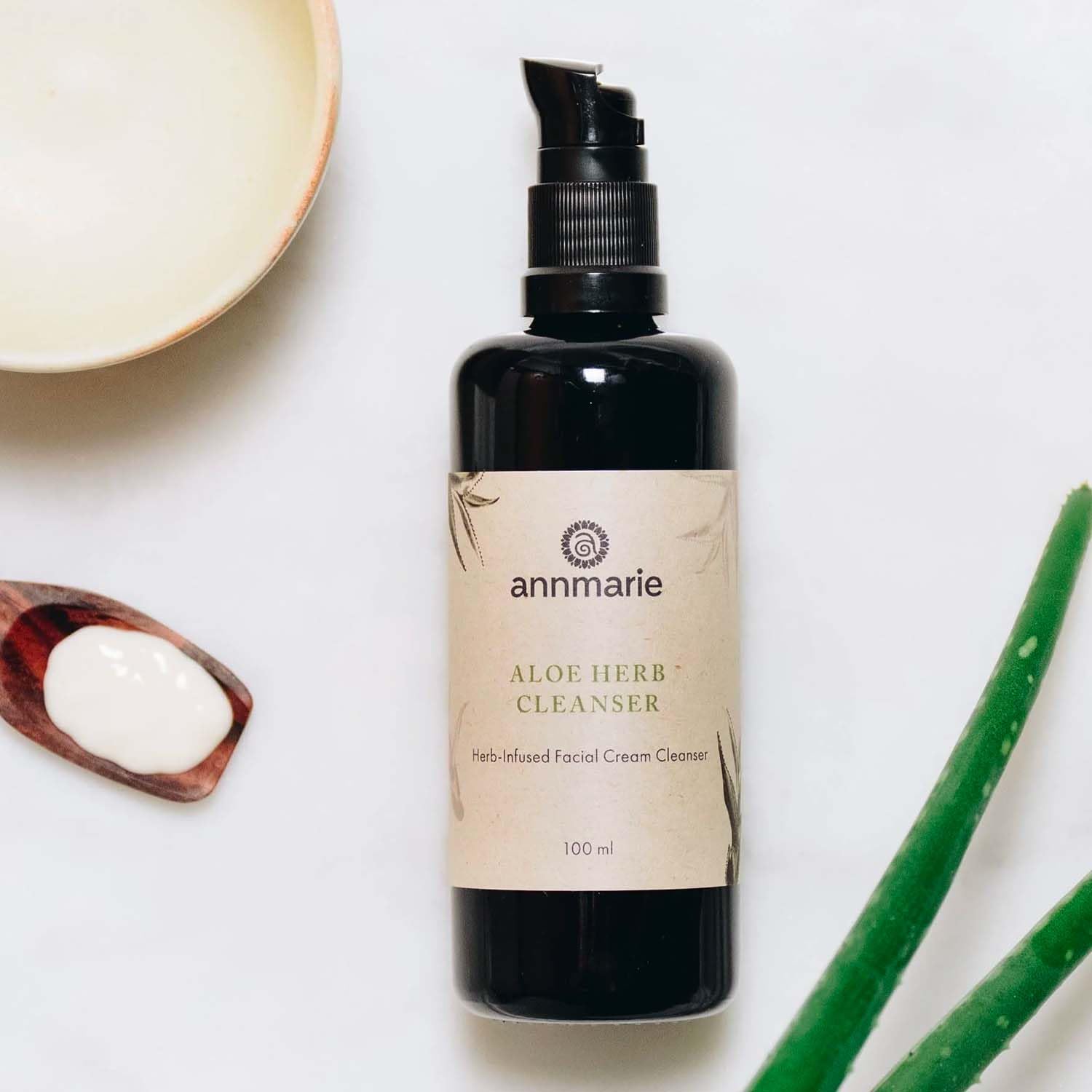 Annmarie Skin Care Aloe-Herb Facial Cleanser - 100ml Organic Face Wash for Sensitive Skin | Gentle Daily Cleansing for Dry, Oily & Acne-Prone Skin | Vegan & Cruelty-Free Skincare