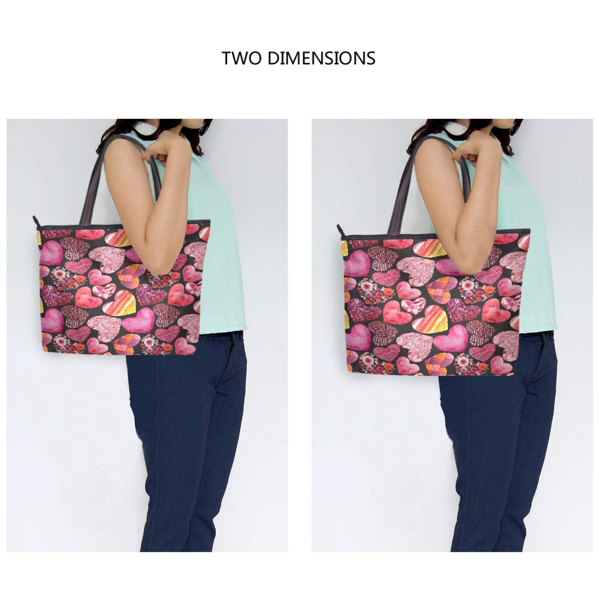 Valentine Tote Bags for Women - Heart Zippered Shoulder Purse for Date Night & Gifts