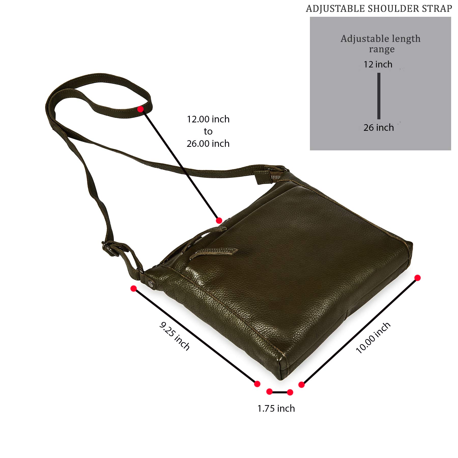Stylish Women's Crossbody Bag - Genuine Leather Small Soft Pebbled Handbag with Adjustable Strap for Everyday Use, Travel & Shopping