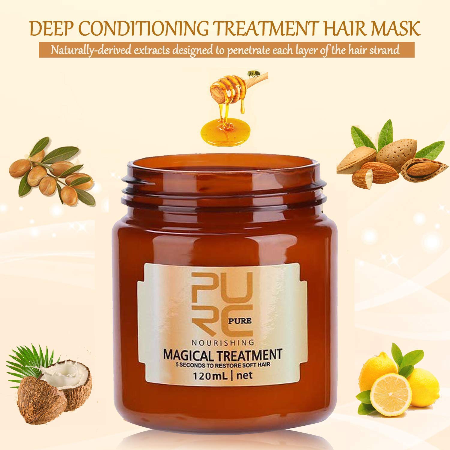 GUDAPATI Magical Hair Treatment Mask - 5 Second Repairing Deep Conditioner for Dry & Damaged Hair - Intense Hydration & Softness (120ml) - Perfect for Salon-Quality Hair Care at Home