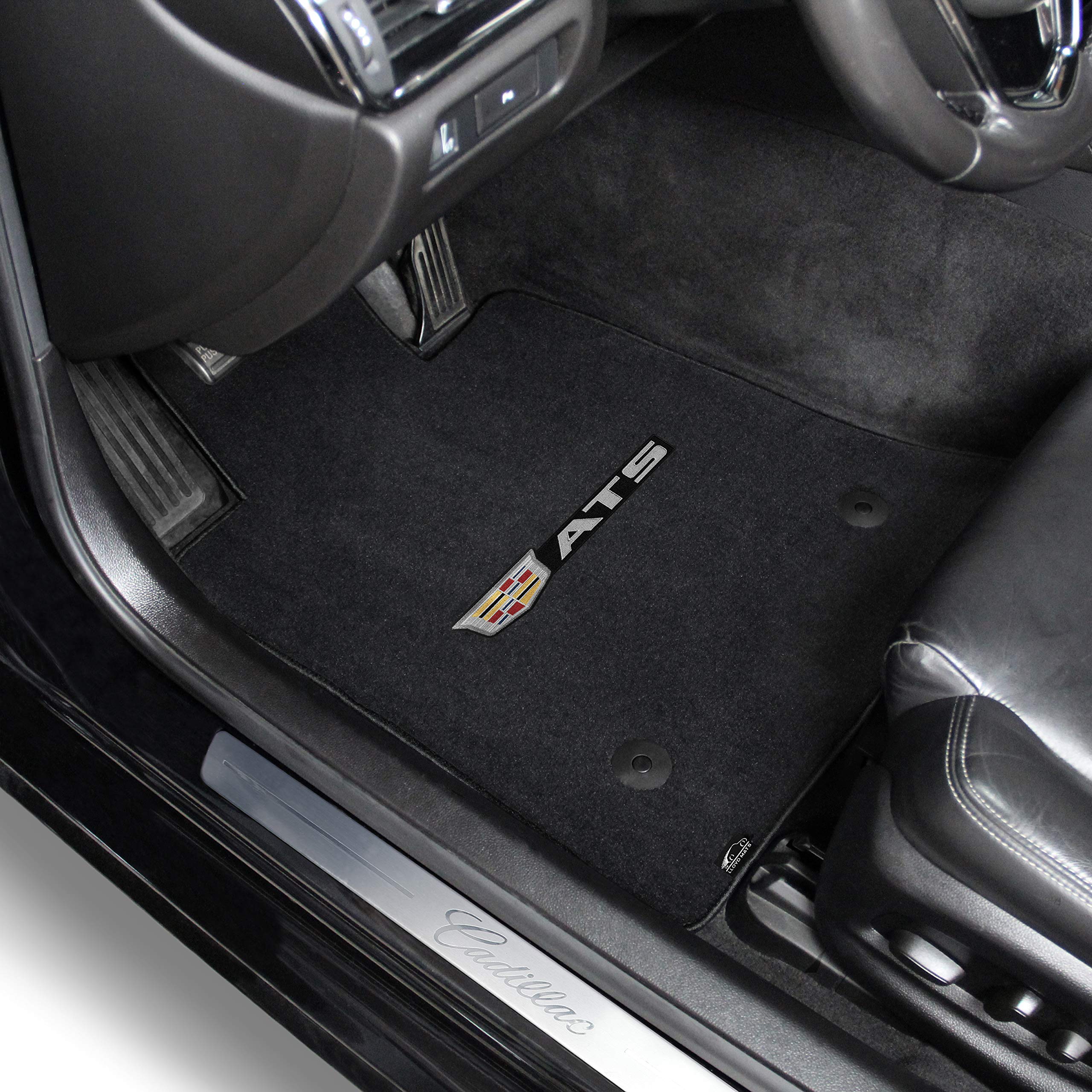 Premium Custom-Fit Carpeted Floor Mats for Cadillac ATS Coupe/Sedan 2015-2016 - Luxury Car Floor Liners with Centered Logo (4-Piece Set, Charcoal) | Perfect for Daily Commutes, Road Trips & Protecting Your Vehicle Interior