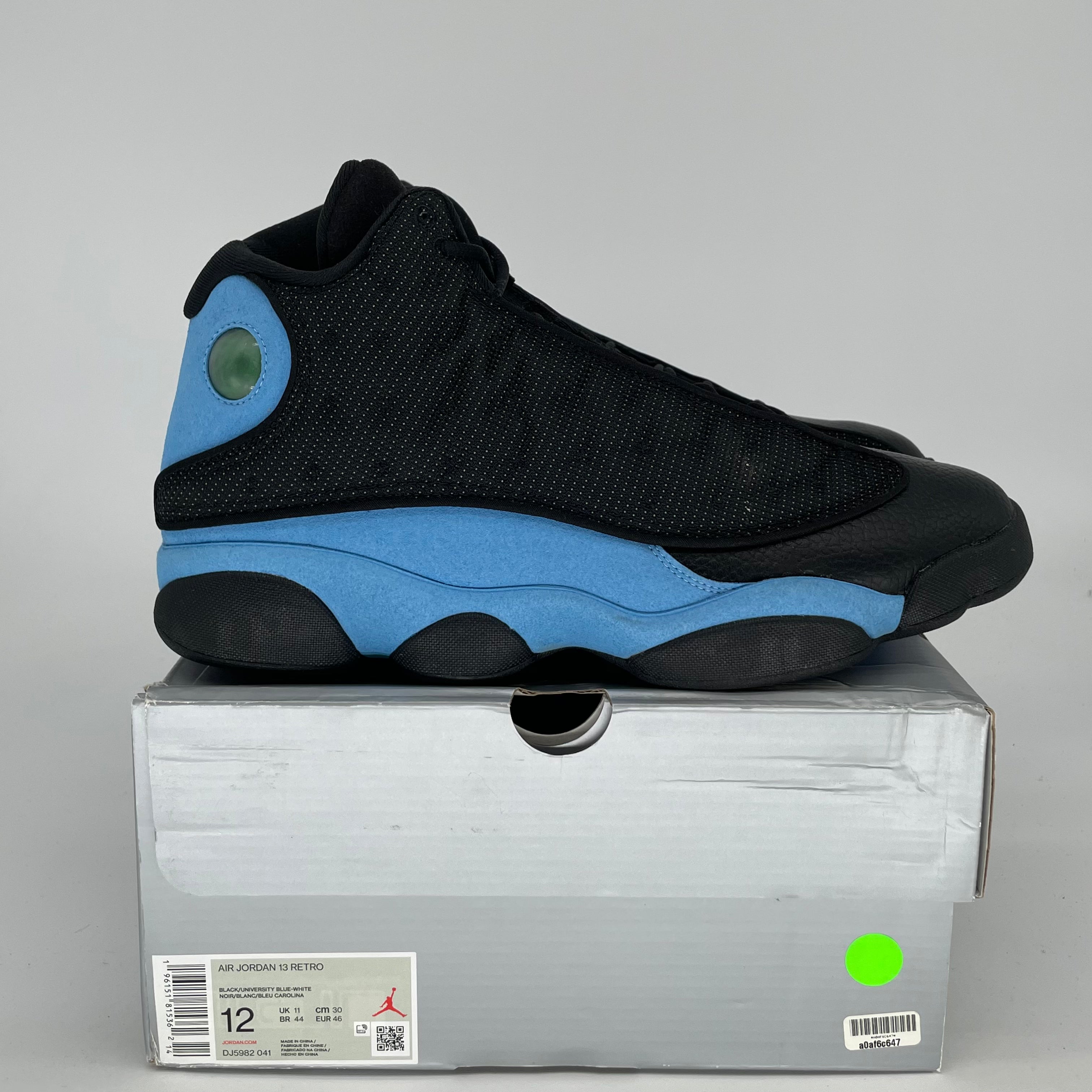 Original Air Jordan 13 Retro 'Black University Blue' Men's Basketball Shoes - Size 12 (DJ5982-041) - Perfect for Streetwear, Sneaker Collecting & Basketball Games