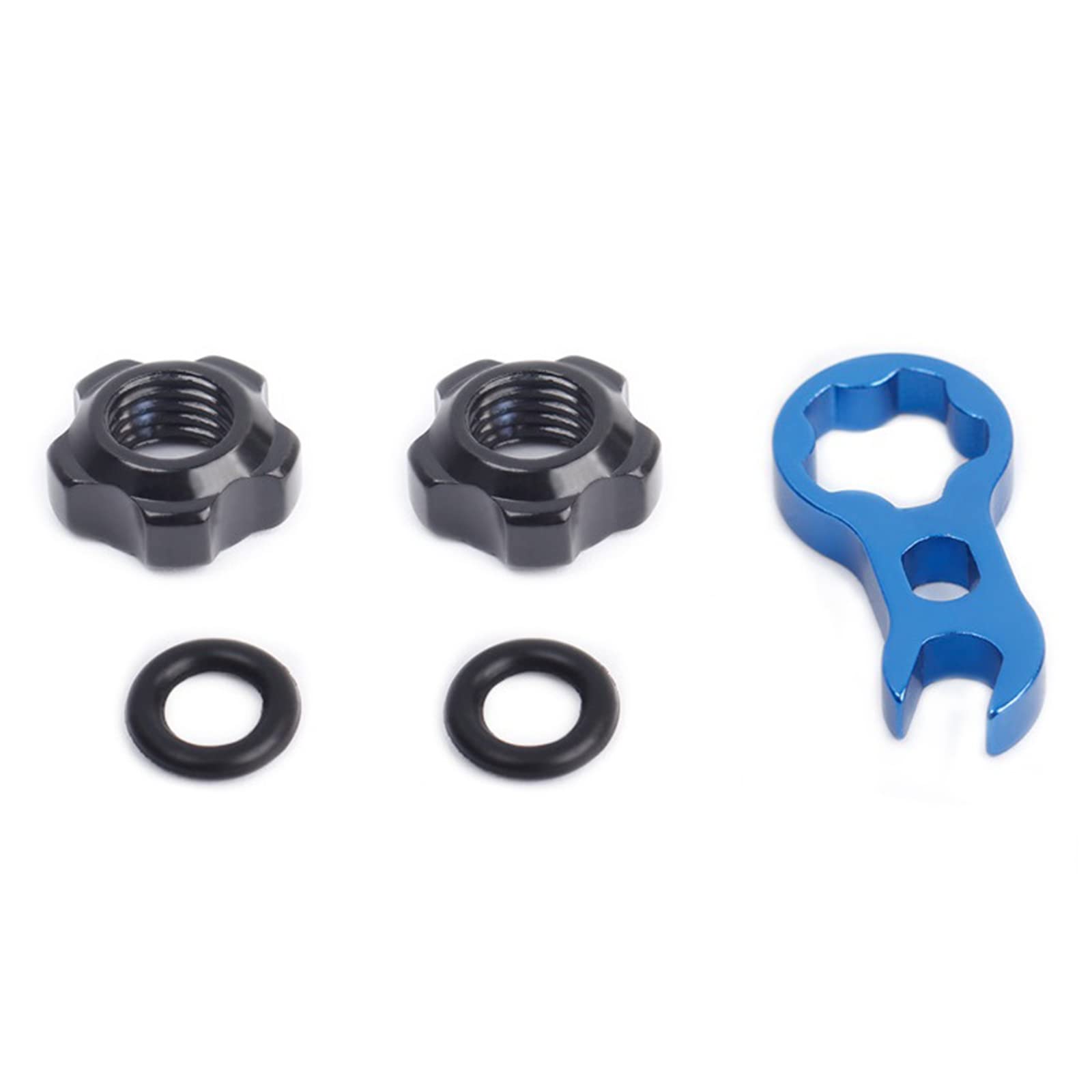 5PCS Bike Vacuum Tire Valve Nut Set - Presta Valve Nut Sealing Rings with Installation Wrench for Bicycle Repair and Maintenance - Perfect for Road Bikes, Mountain Bikes and Cycling Enthusiasts